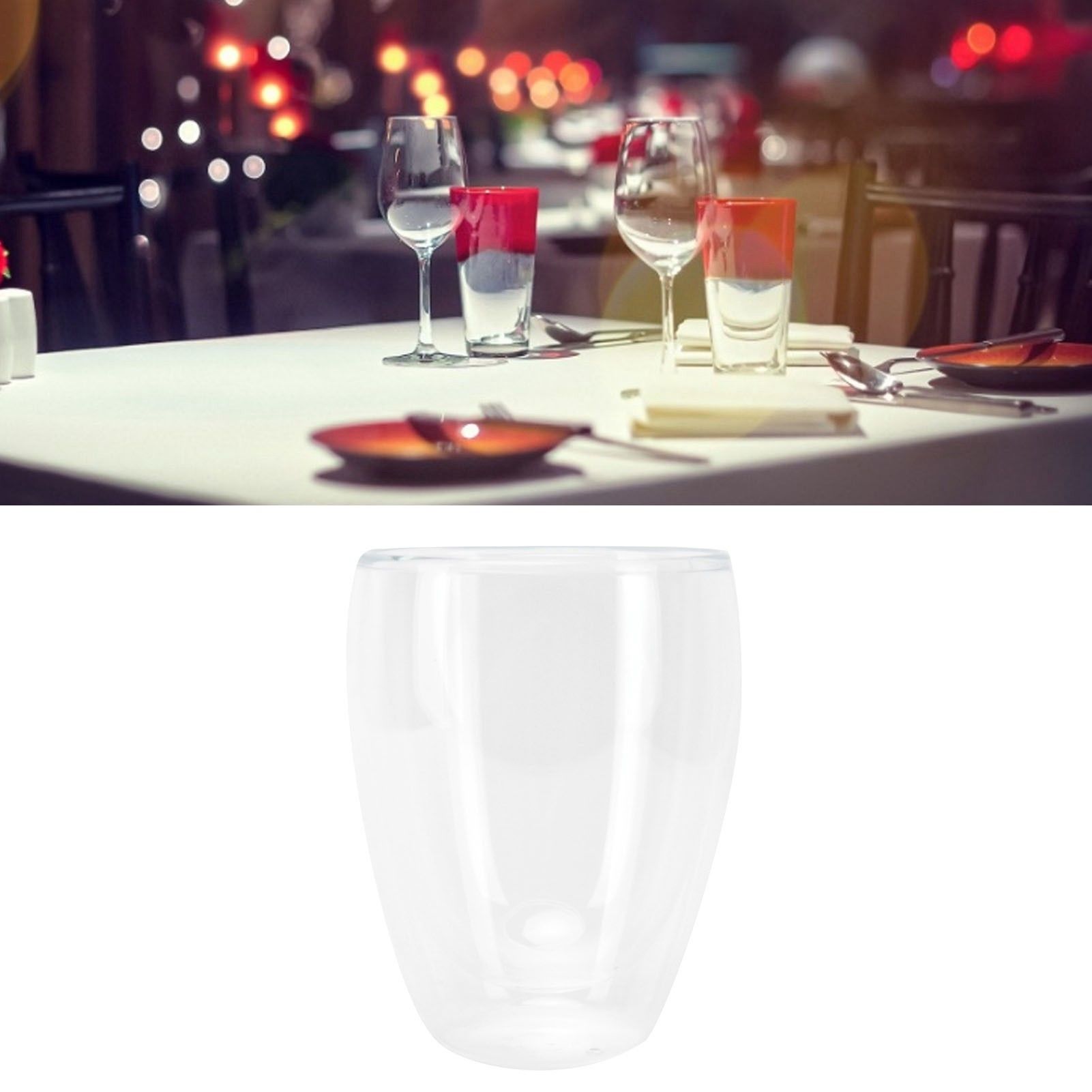 2-Layer Transparent Milk Mug Cylindrical Heat Resistant Coffee Cup for view 12