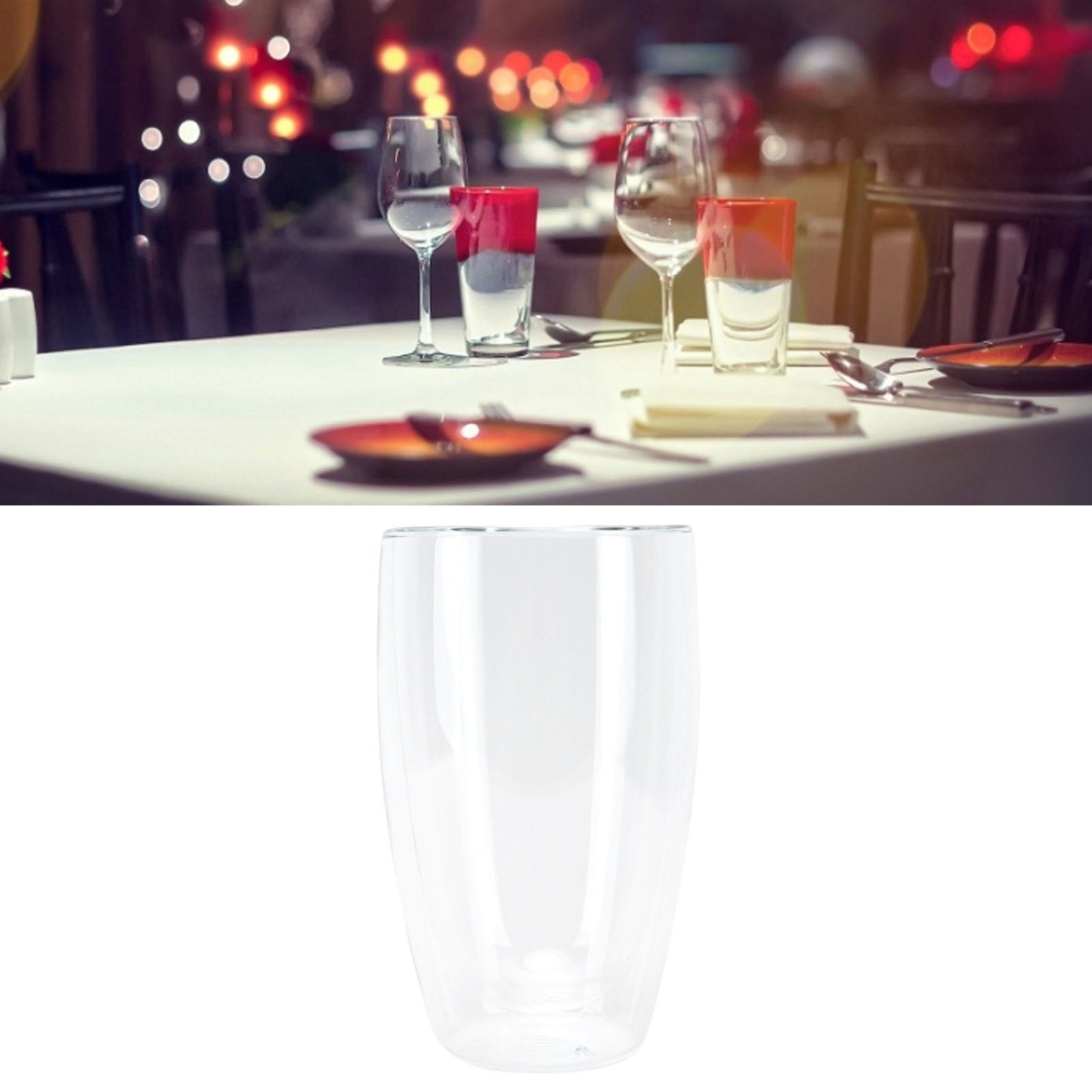 2-Layer Transparent Milk Mug Cylindrical Heat Resistant Coffee Cup for view 12