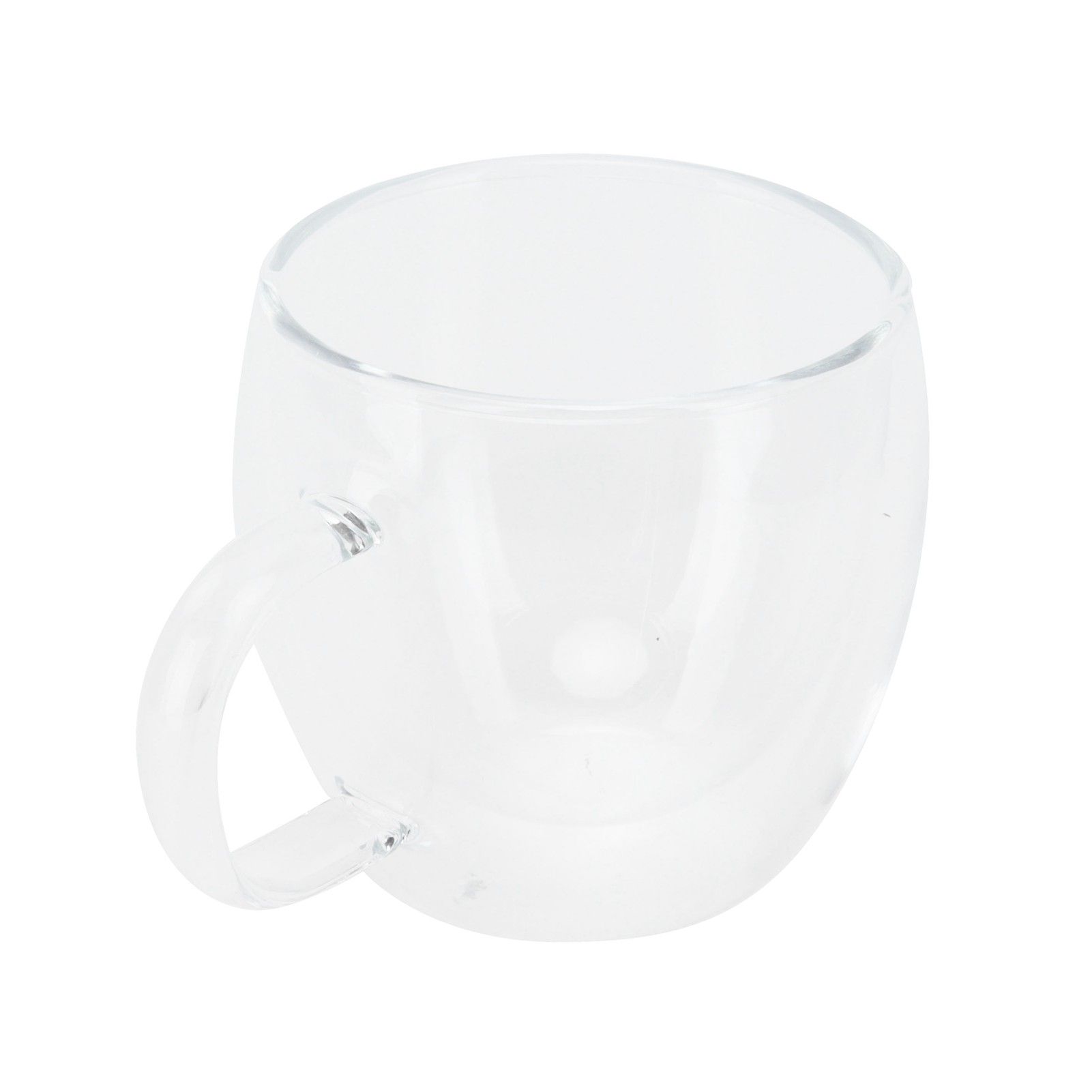 Glass Mug with Handle Transparent Double Wall Coffee Milk Tea Drink Cup Heat