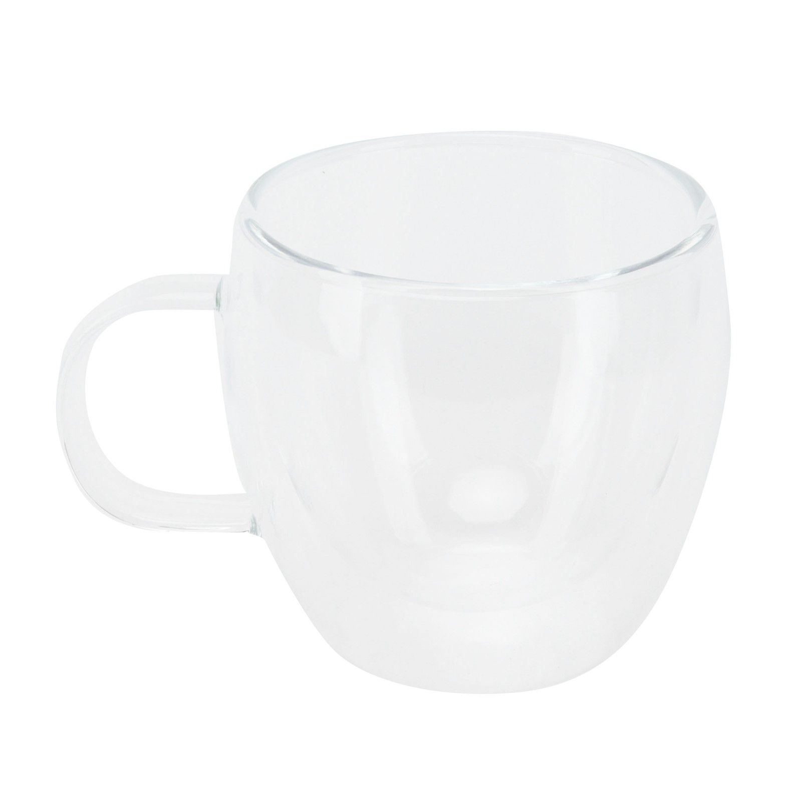 Glass Mug with Handle Transparent Double Wall Coffee Milk Tea Drink Cup Heat view 2