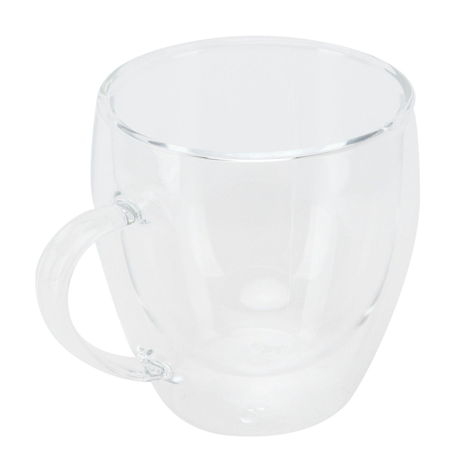 Glass Mug with Handle Transparent Double Wall Coffee Milk Tea Drink Cup Heat