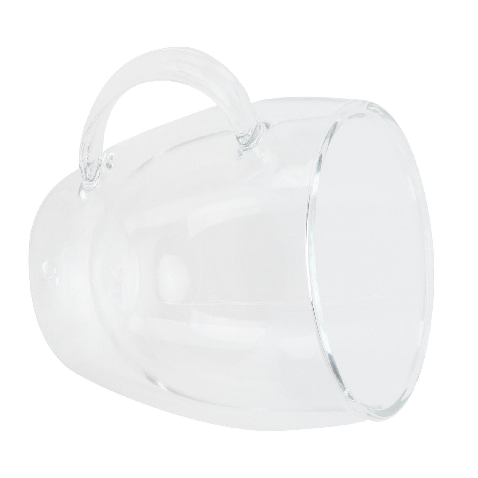 Glass Mug with Handle Transparent Double Wall Coffee Milk Tea Drink Cup Heat view 7
