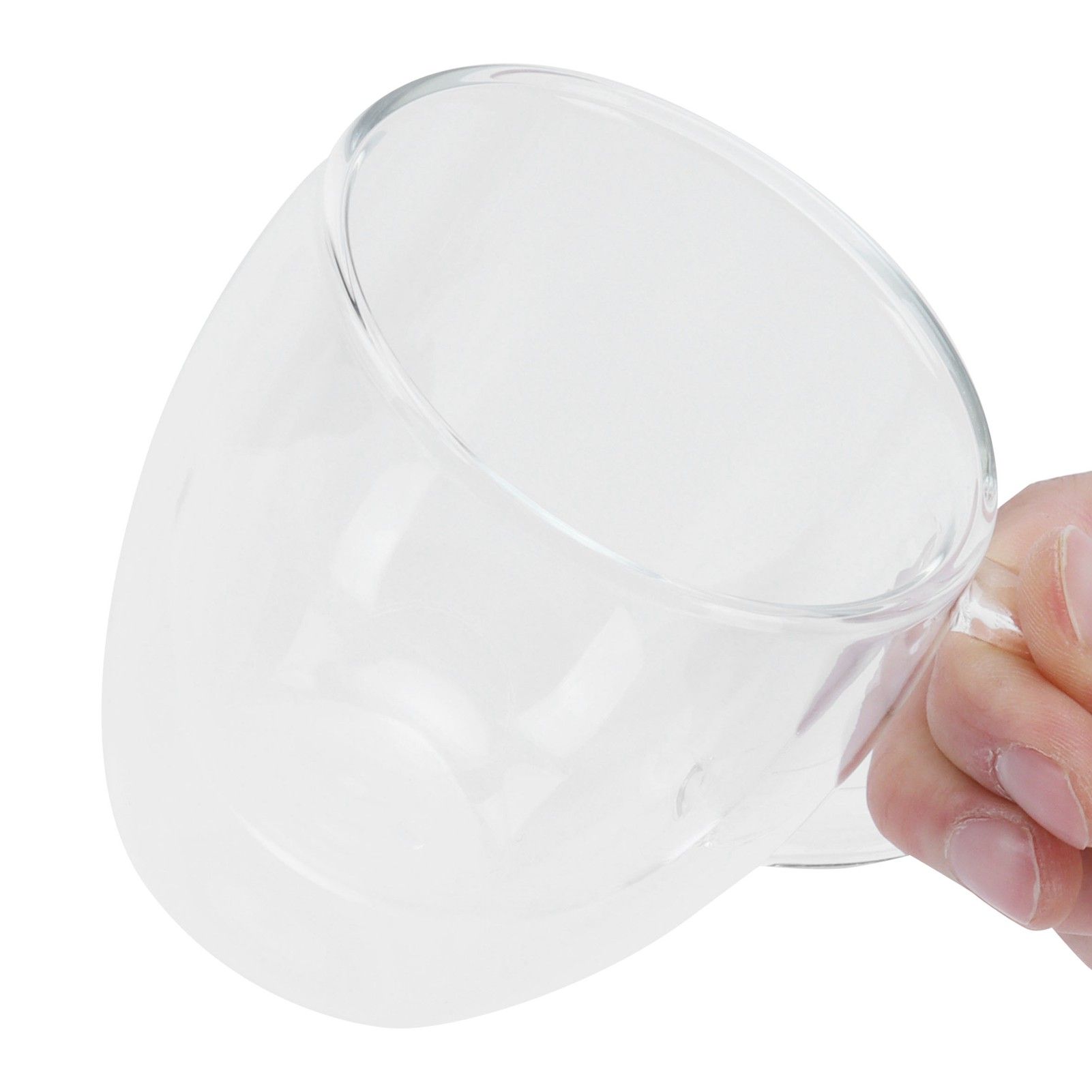 Glass Mug with Handle Transparent Double Wall Coffee Milk Tea Drink Cup Heat view 10