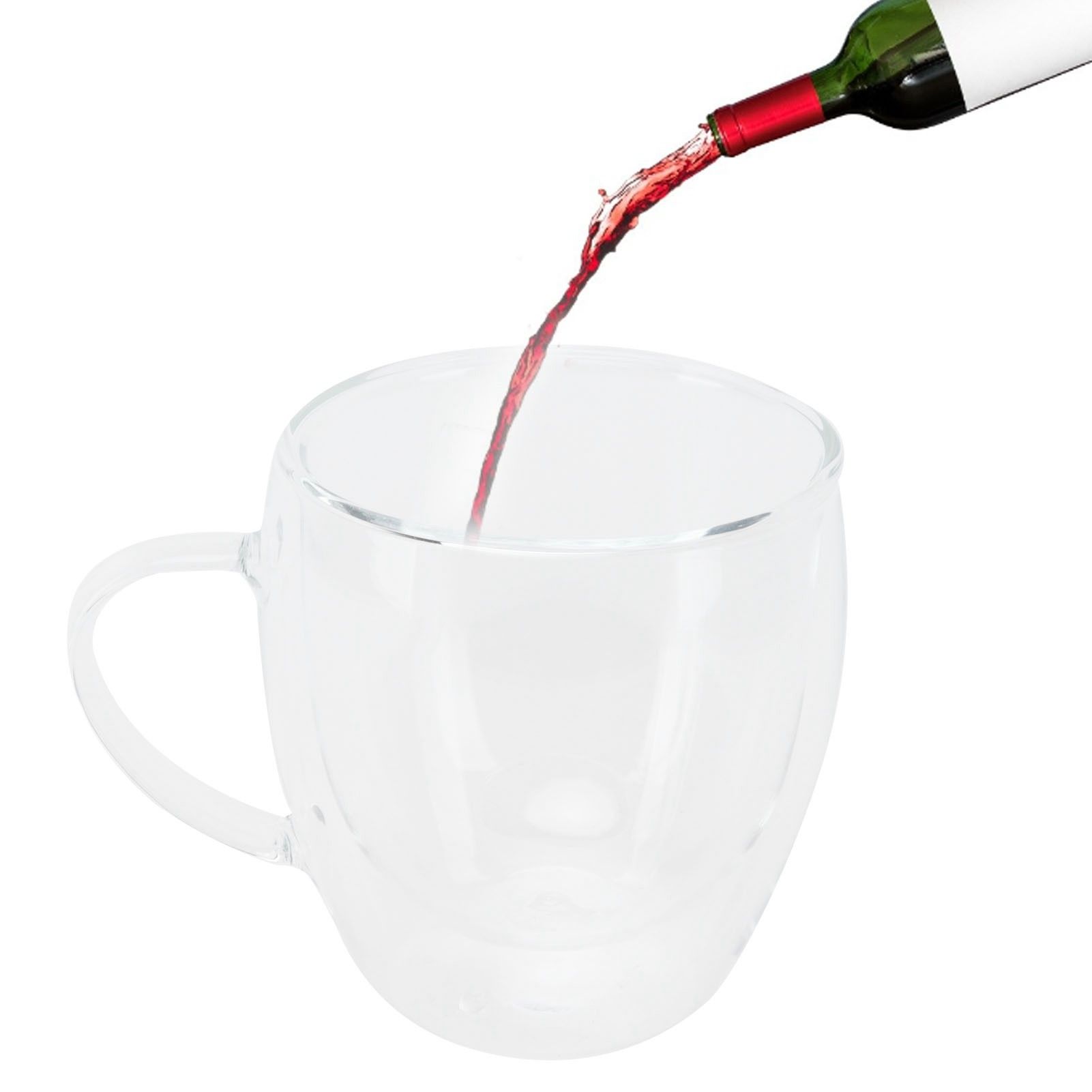 Glass Mug with Handle Transparent Double Wall Coffee Milk Tea Drink Cup Heat view 11