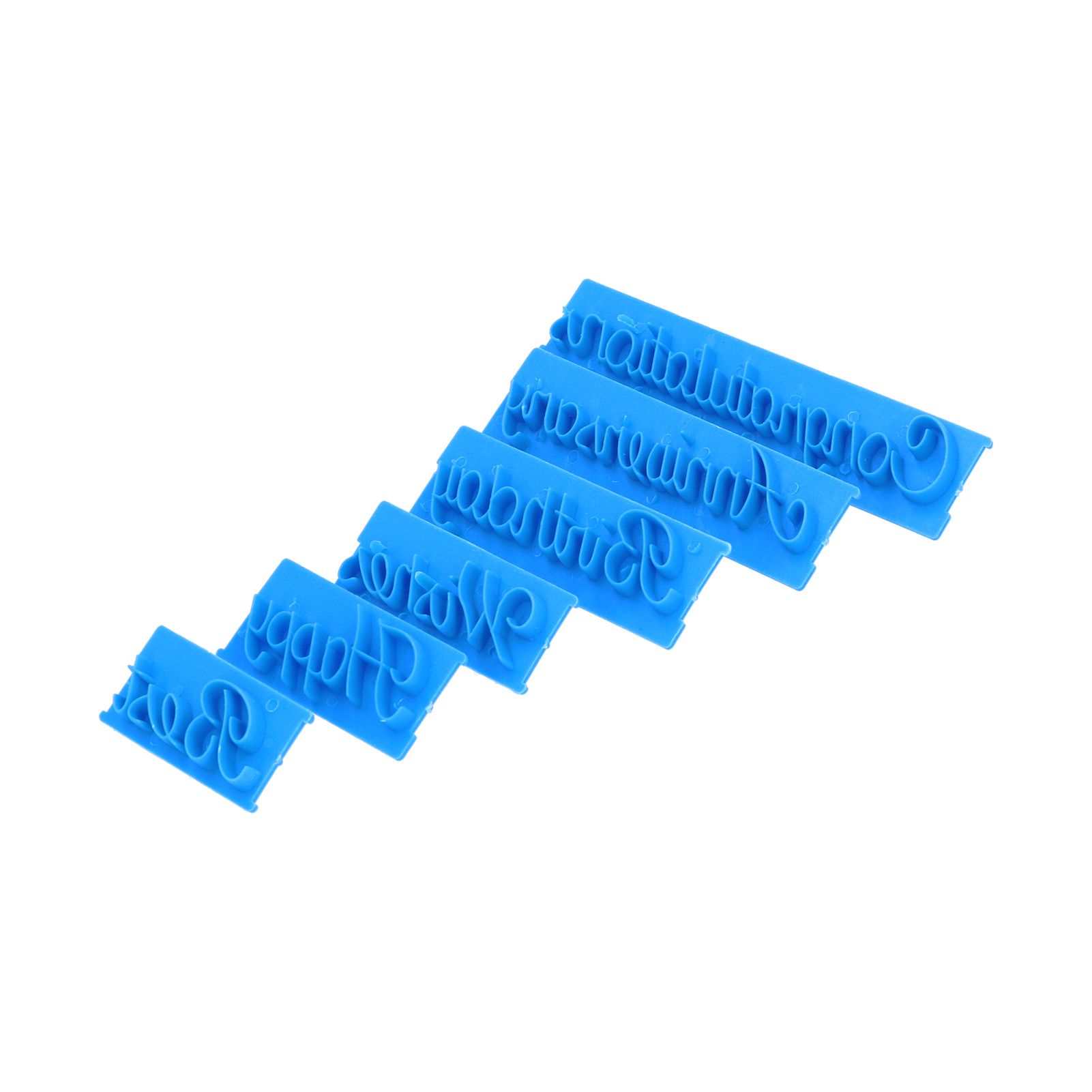 6Pcs Words Cake Mold DIY Handwritten Letter Printed Stamp Mould Bakery