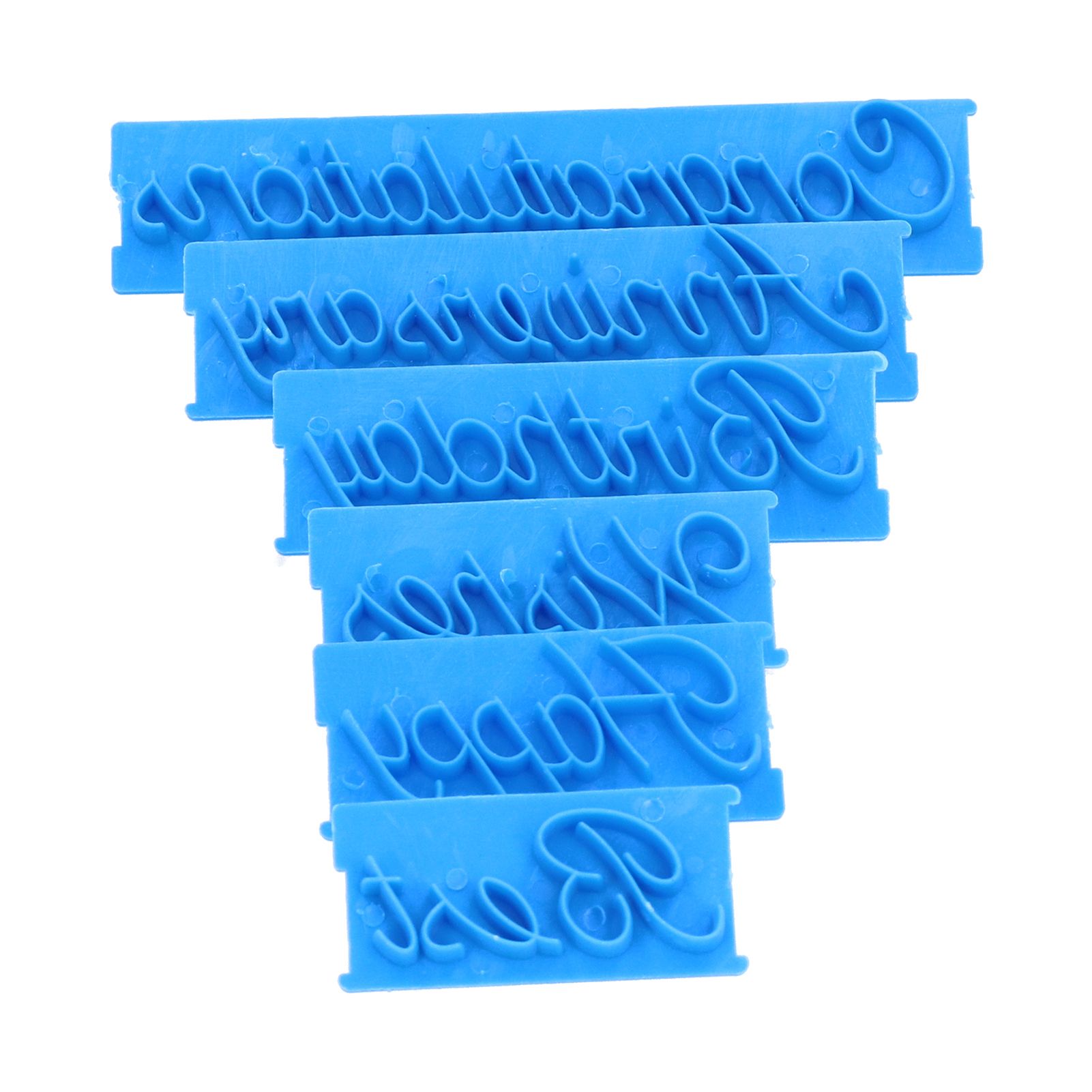 6Pcs Words Cake Mold DIY Handwritten Letter Printed Stamp Mould Bakery view 2