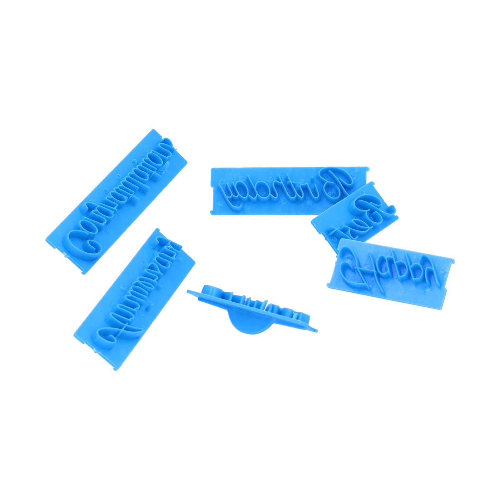 6Pcs Words Cake Mold DIY Handwritten Letter Printed Stamp Mould Bakery view 5