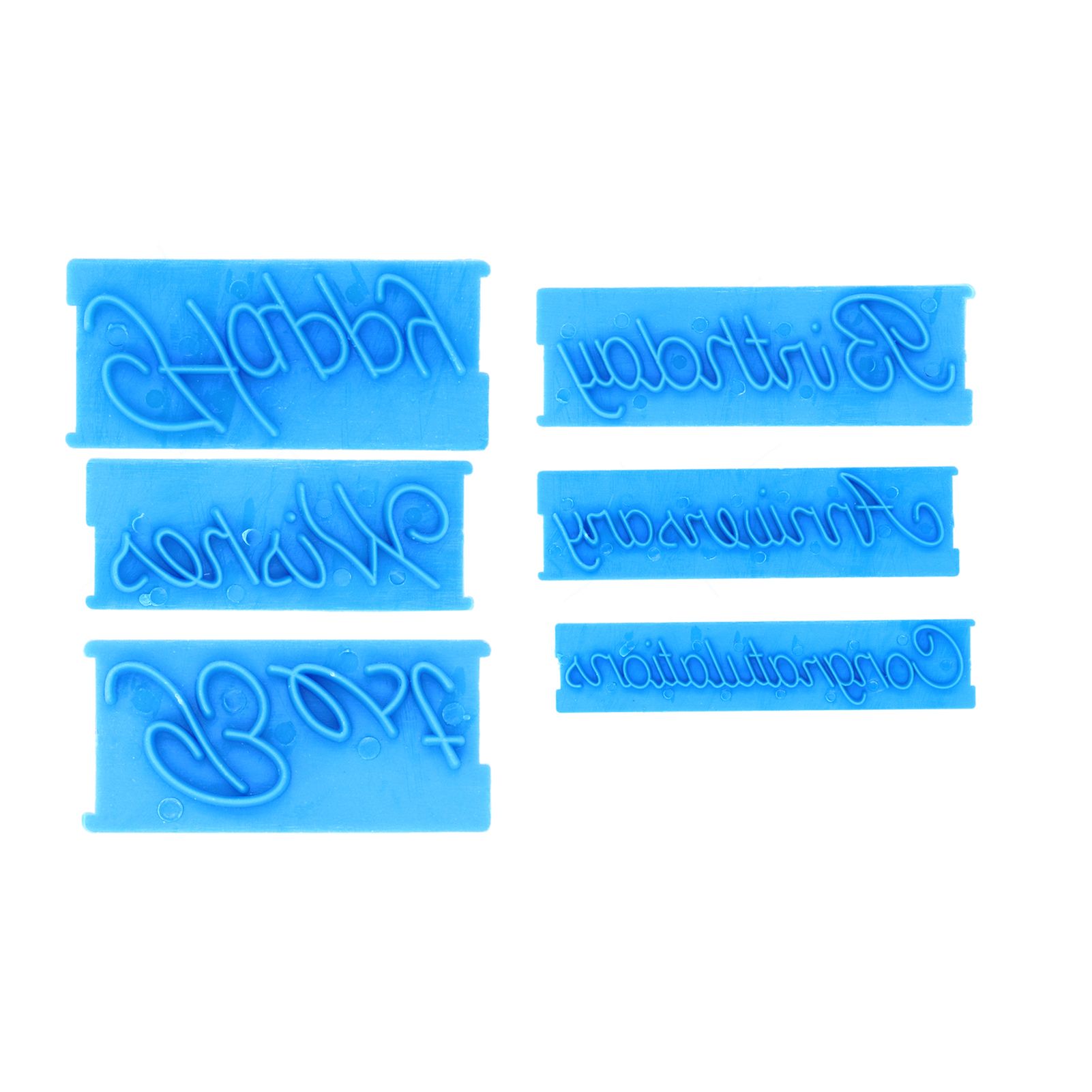 6Pcs Words Cake Mold DIY Handwritten Letter Printed Stamp Mould Bakery view 9