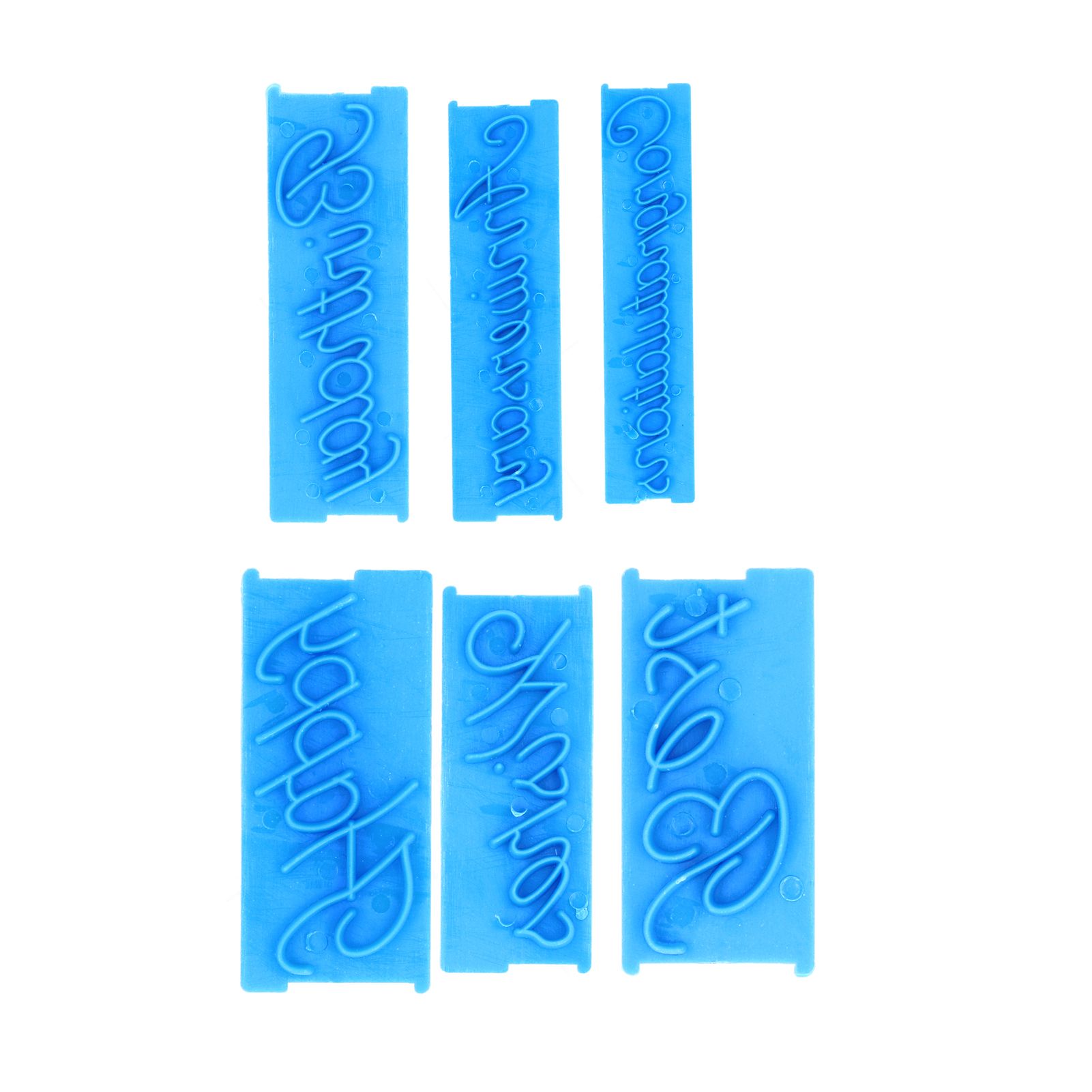 6Pcs Words Cake Mold DIY Handwritten Letter Printed Stamp Mould Bakery view 10