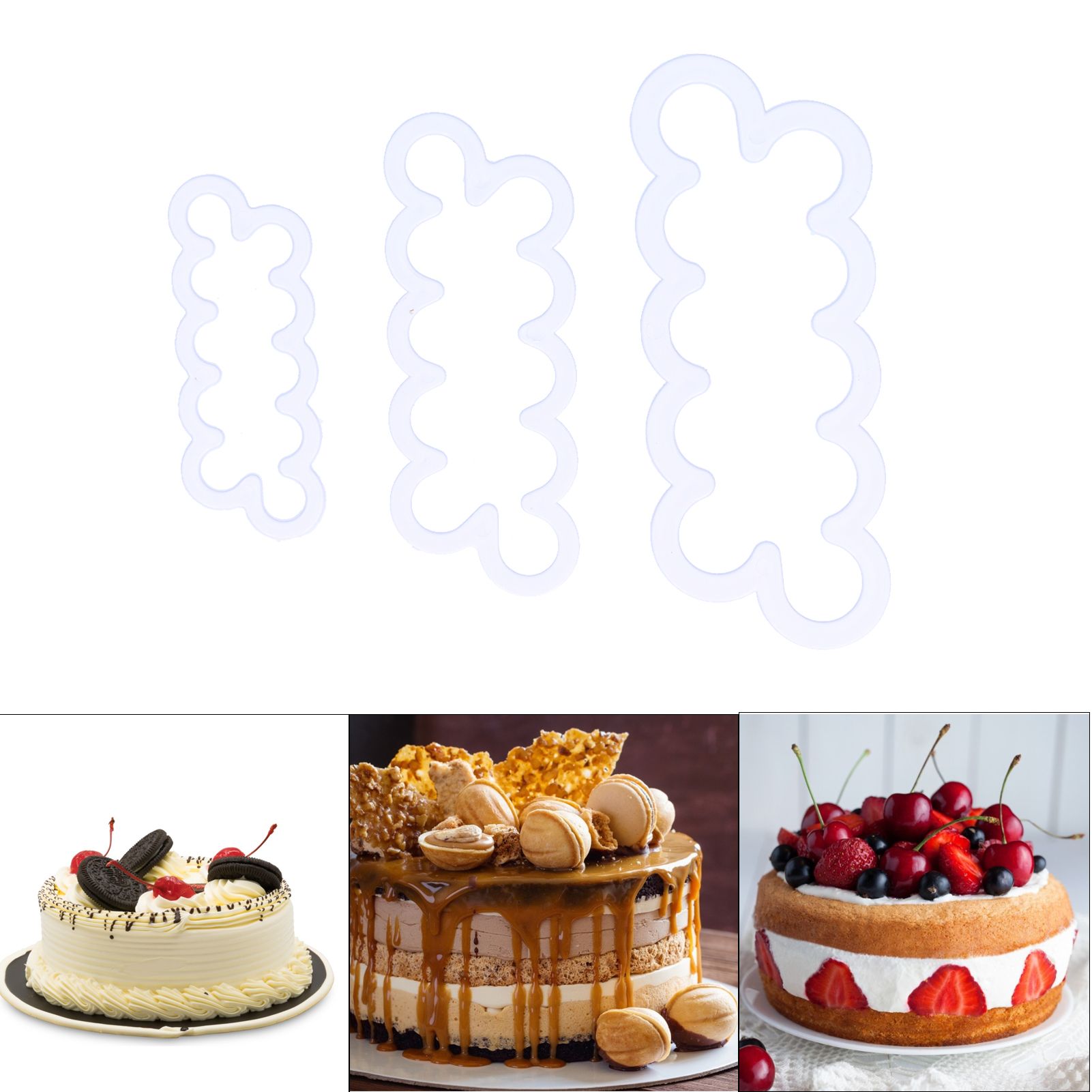 3Pcs Rose Flower Cutter Maker DIY Fondant Cake Decorating Mold Baking Accessories view 12