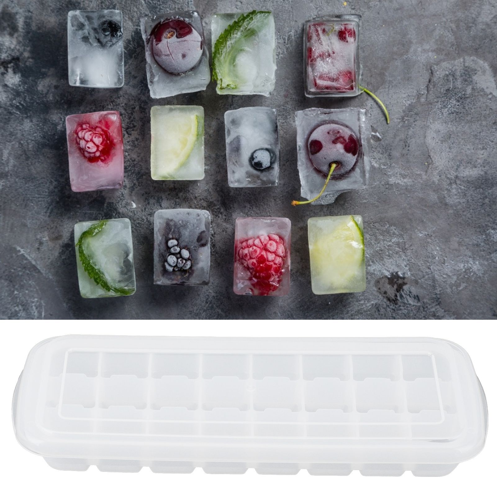 24-Grid Small Cubes Silicone Ice Tray with PP Lid Silicone Ice Mold for Home view 11