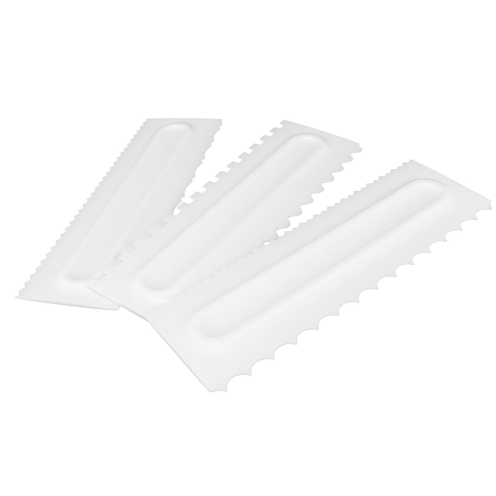 3Pcs/Set Cream Scraper Plastic Scraper Fondant Cake Modeling Tool for Dessert