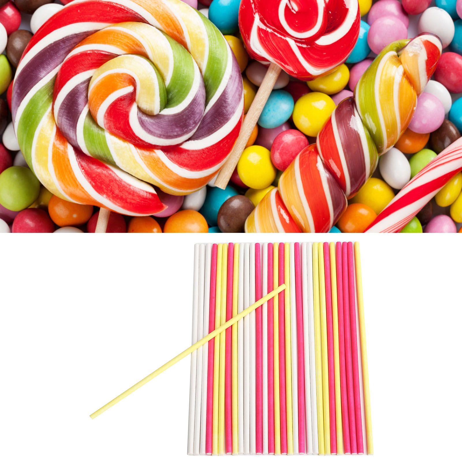 Lollipop Sticks Food Grade Paper Candy Cake Chocolates Stick DIY Baking view 12