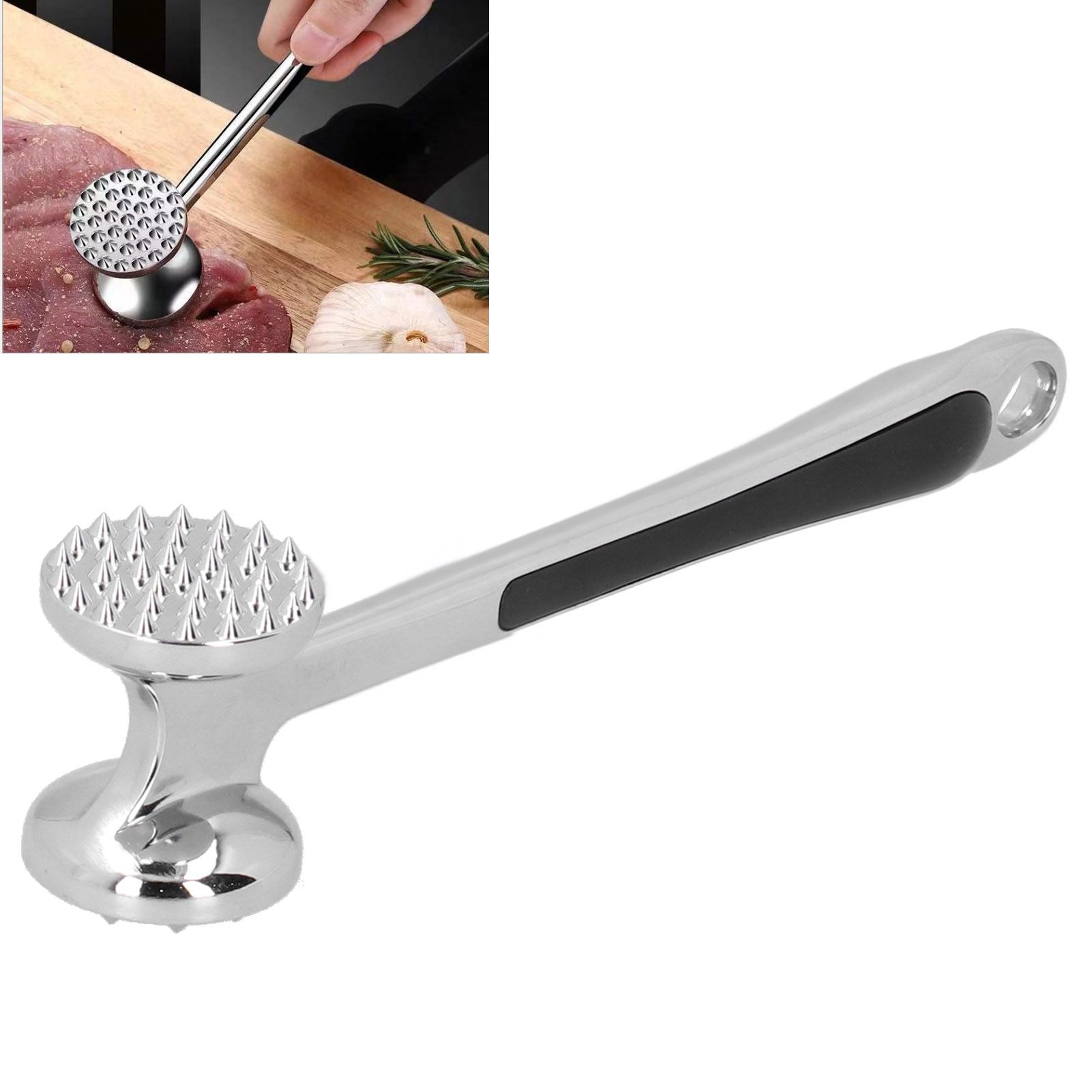 Meat Hammer Zinc Alloy DualSided Steak Tenderizer Meat Tenderizing Tool for view 11