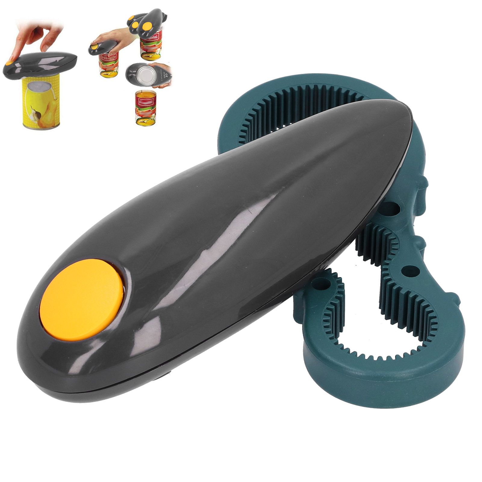Black Automatic Can Opener OneTouch Electric Tin Bottle Opening Tool for Home view 11