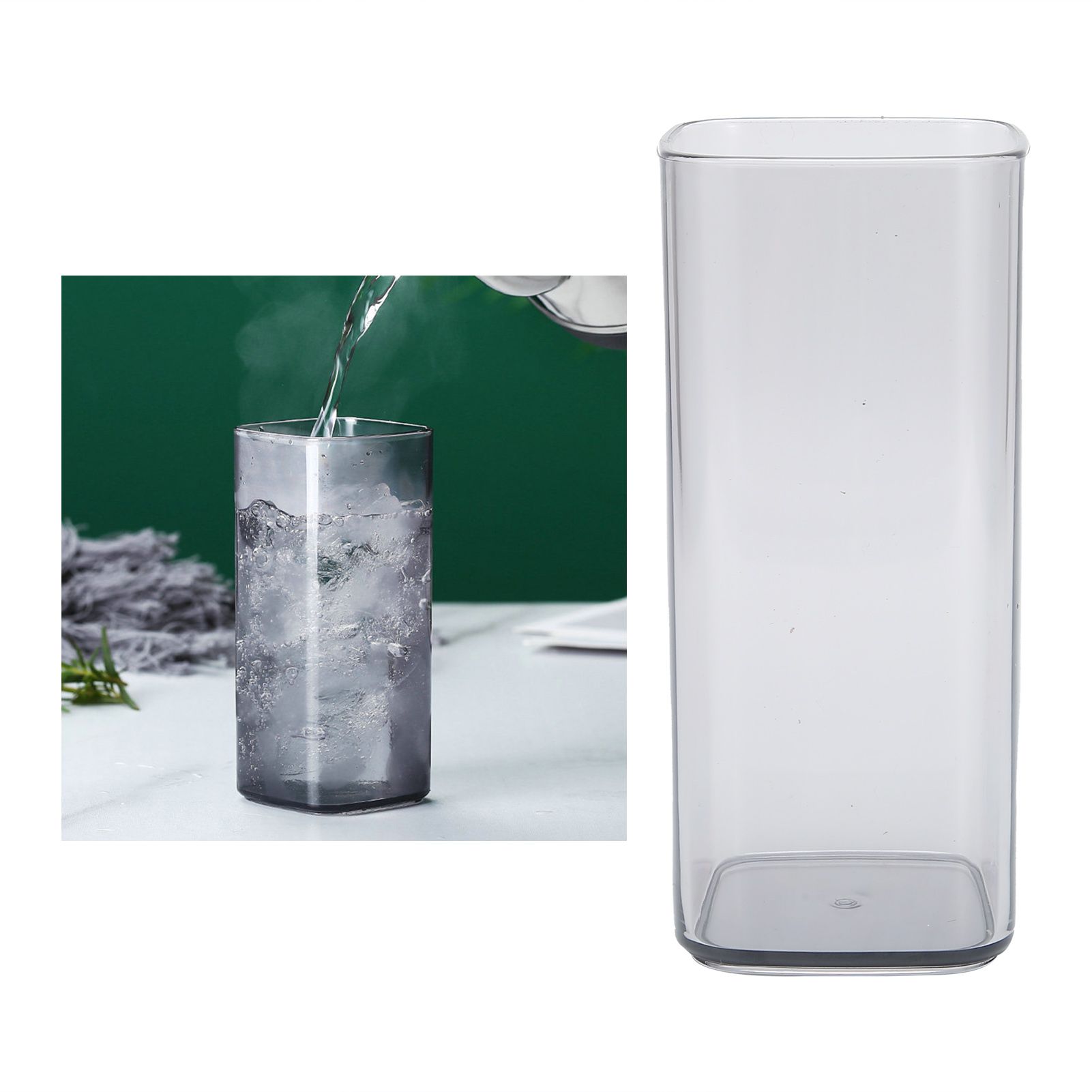 400ml Square Acrylic Cup Reusable Modern Tea Milk Juice Coffee Mug for Home view 11