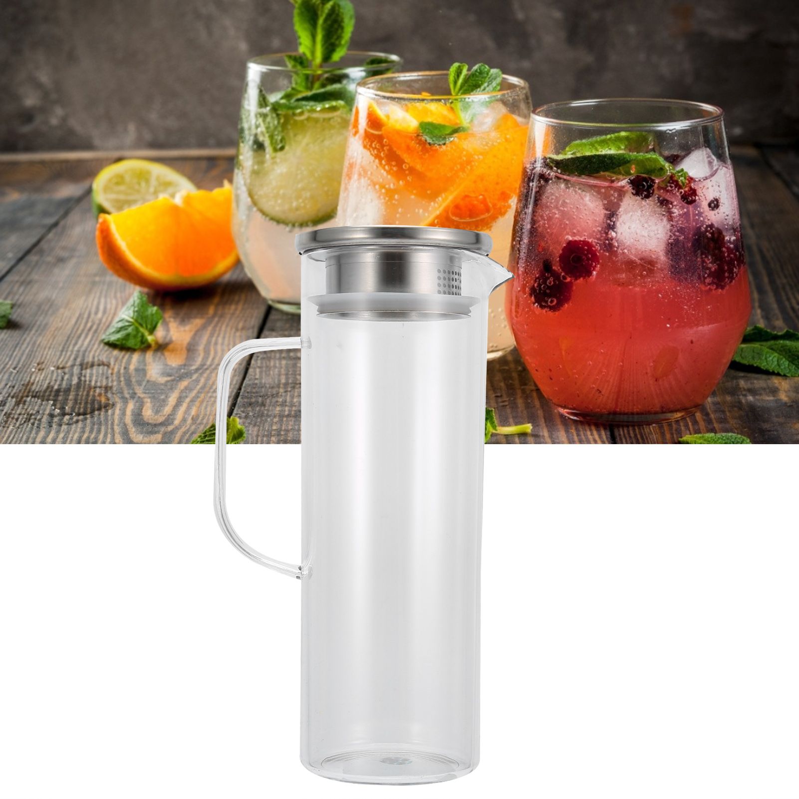1100ML Cold Water Bottle Transparent Cold Water Pitcher Juice Jug with Lid for view 11