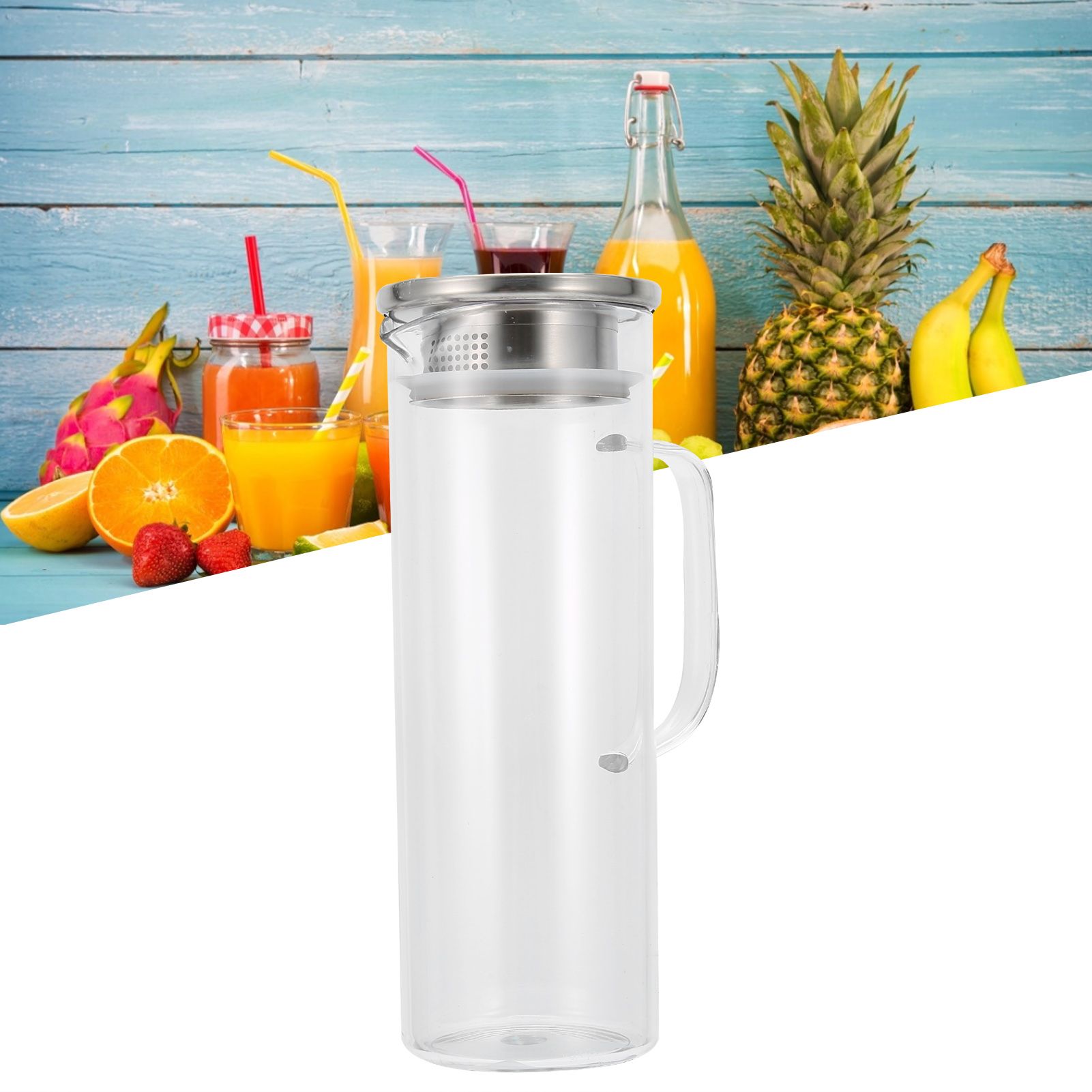 1100ML Cold Water Bottle Transparent Cold Water Pitcher Juice Jug with Lid for view 12