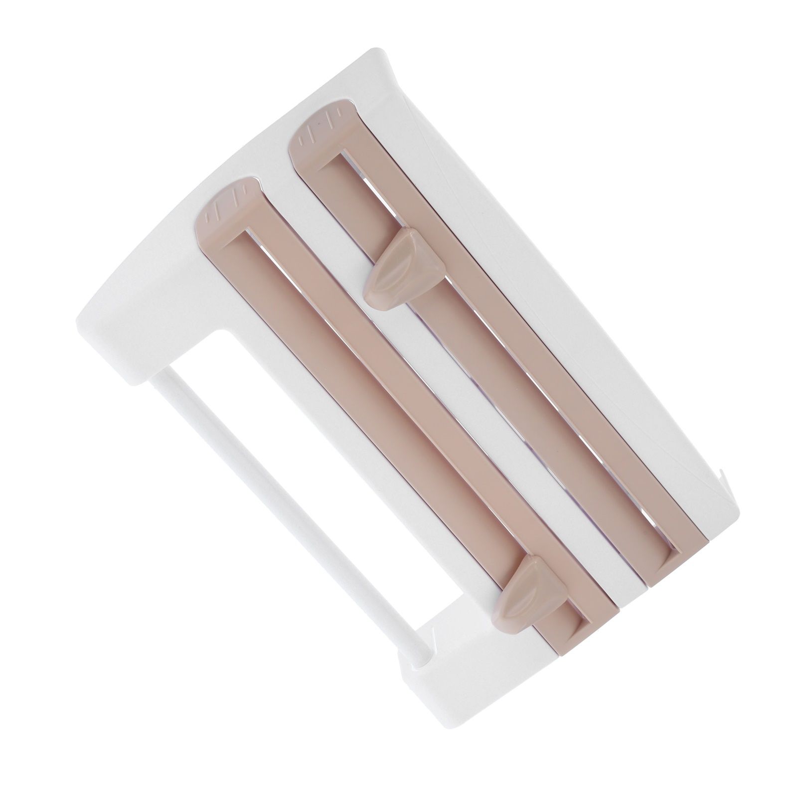 Plastic Wrap Storage Rack Cling Film Dispenser Cutter Paper Towel Holder view 8