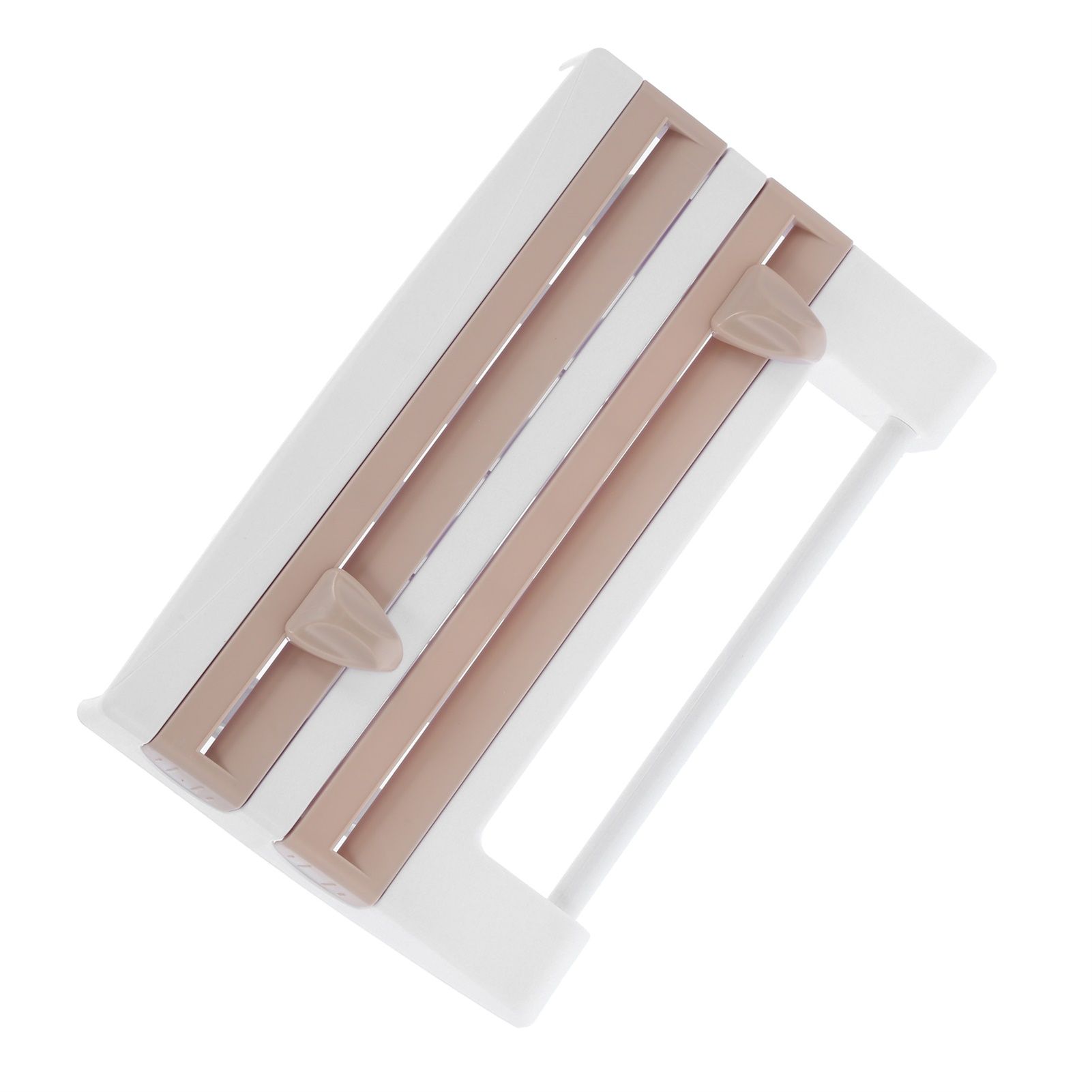 Plastic Wrap Storage Rack Cling Film Dispenser Cutter Paper Towel Holder view 9