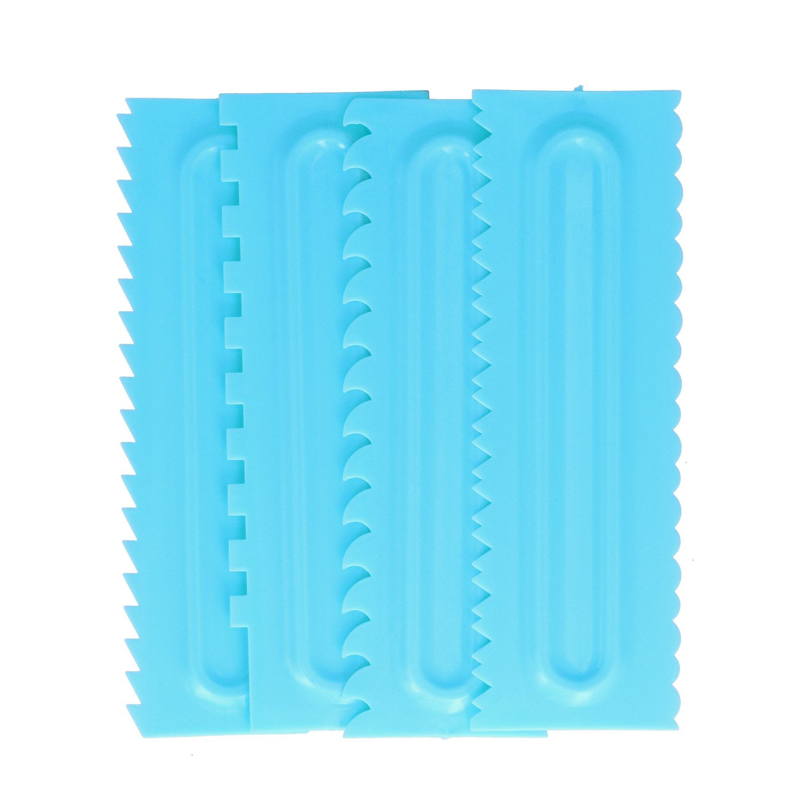 4PCS Cake Scraper Cake Decorating Comb Icing Smoother Cream Scraper Fondant