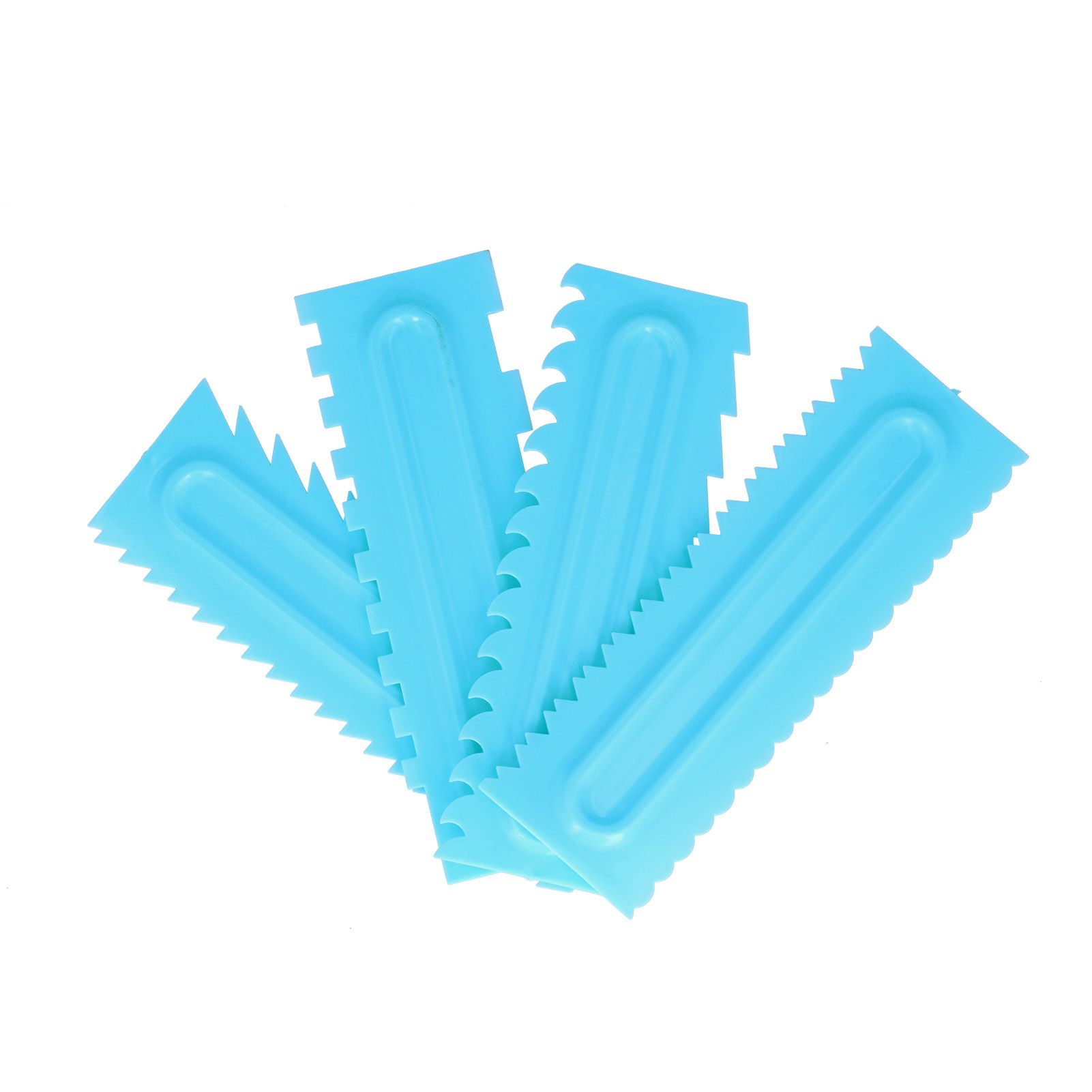 4PCS Cake Scraper Cake Decorating Comb Icing Smoother Cream Scraper Fondant view 5
