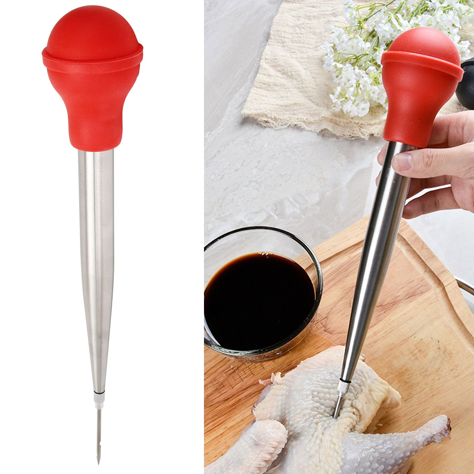 Meat Seasoning Syringe Kit with 2 Injection Needles Cleaning Brush for view 11