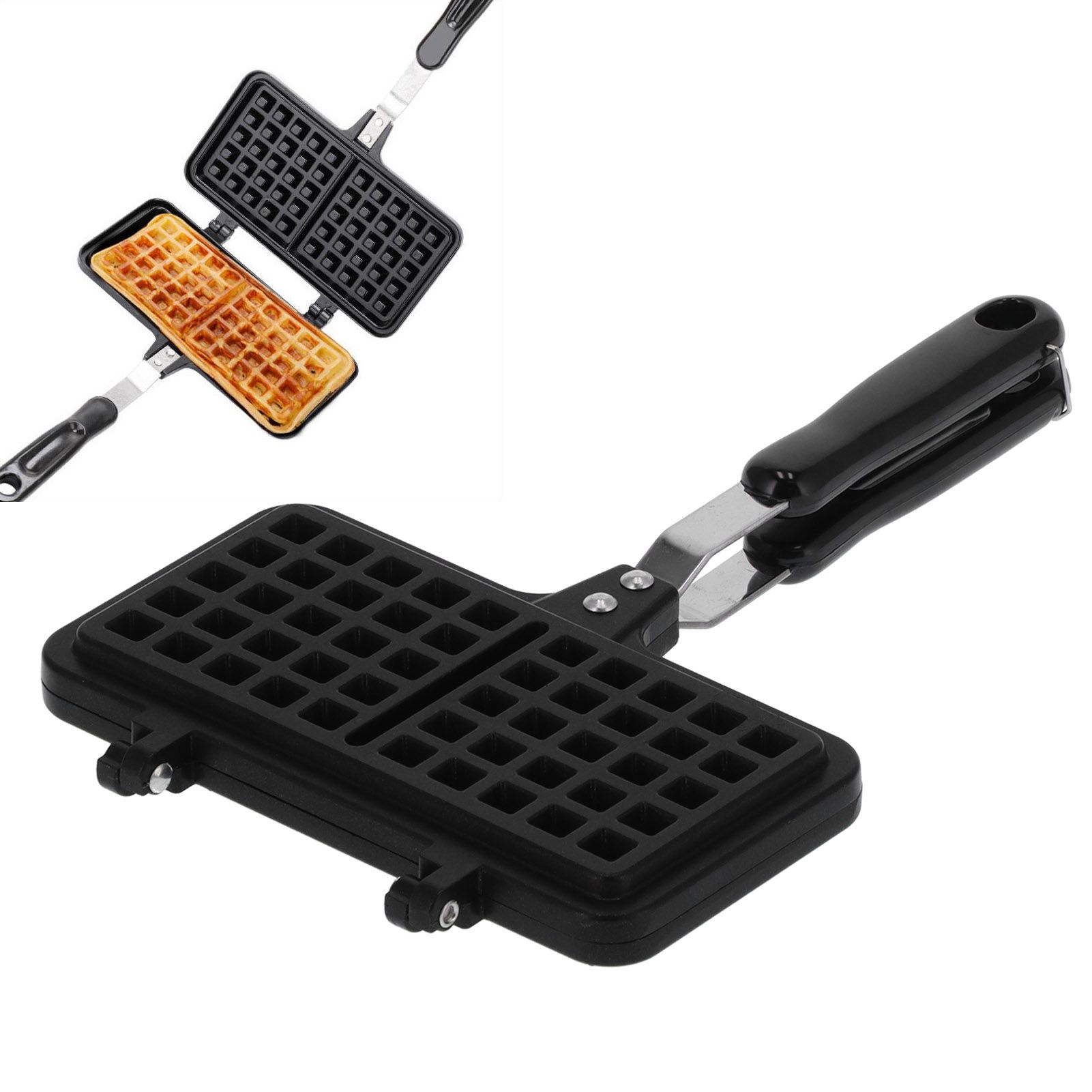 Household Waffle Pan Cake Maker Mold Pan DoubleSided NonStick Waffle Baking Mold view 11