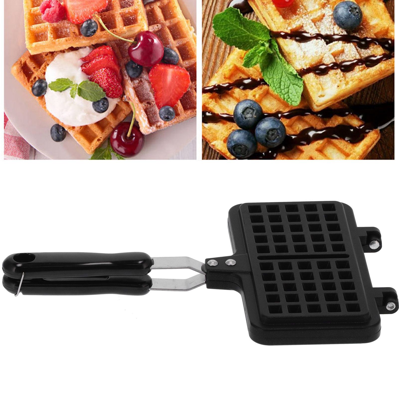 Household Waffle Pan Cake Maker Mold Pan DoubleSided NonStick Waffle Baking Mold view 12