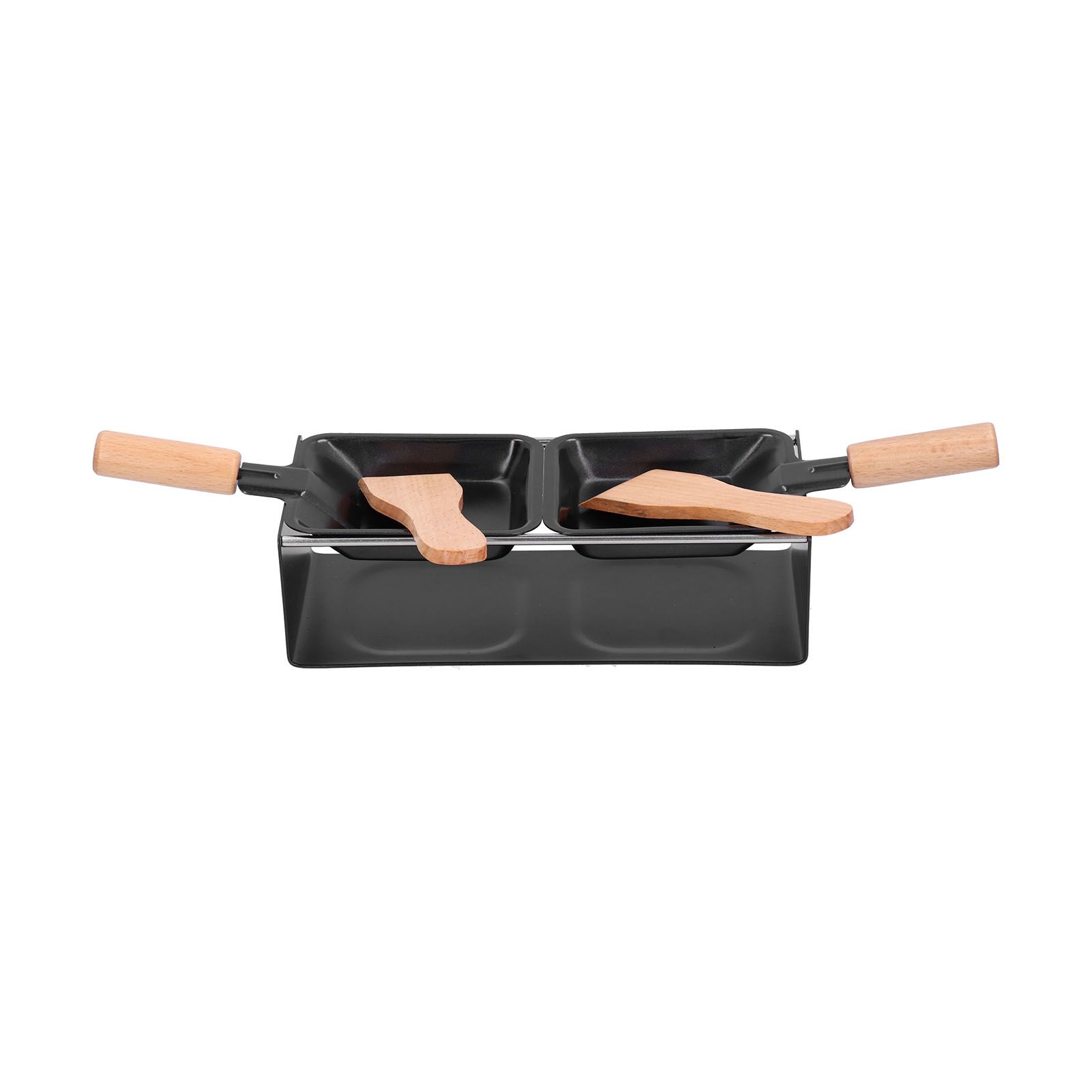 Barbecue Plate Portable NonStick Mini Cheese Grill Pan with Wooden Handle for view 4