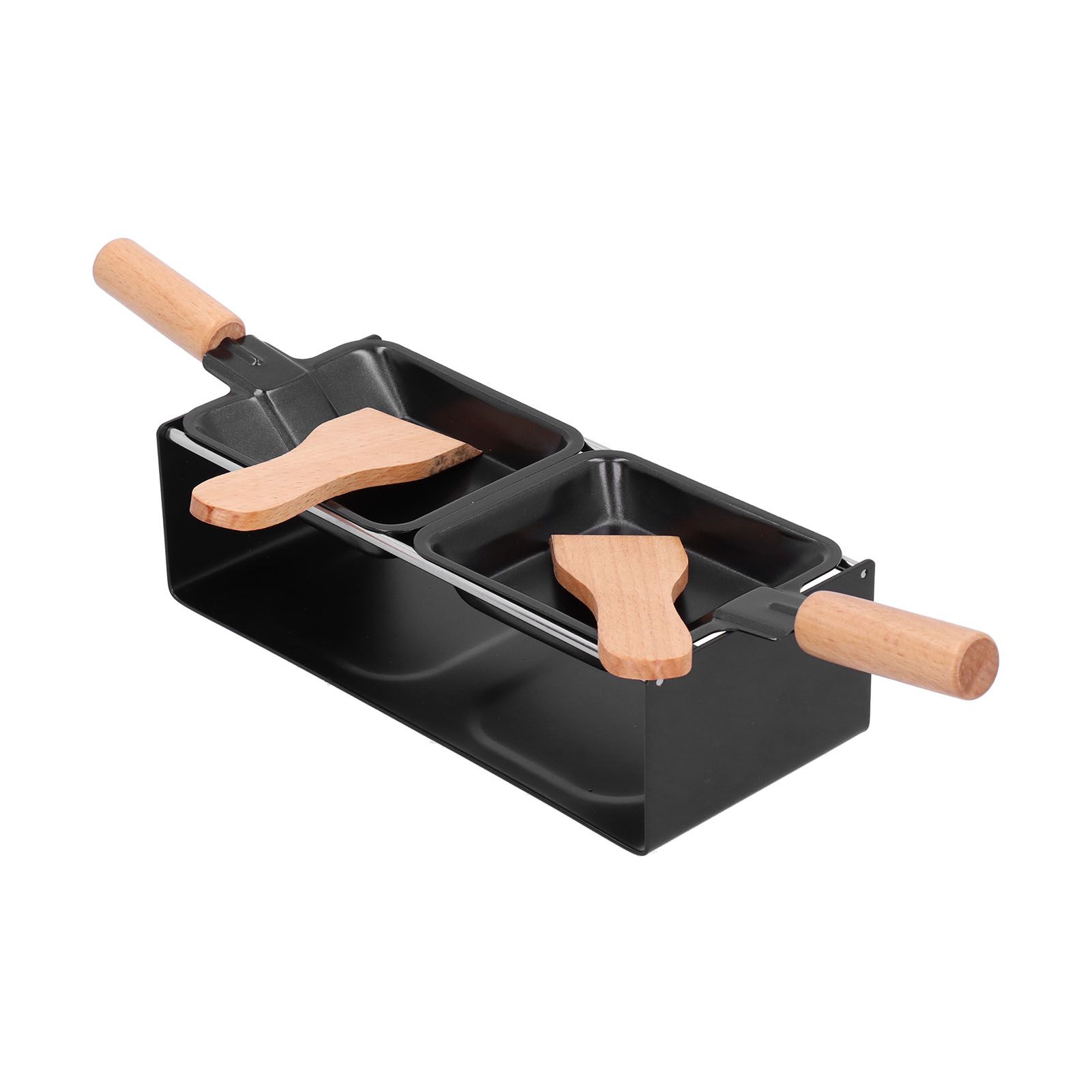 Barbecue Plate Portable NonStick Mini Cheese Grill Pan with Wooden Handle for view 5
