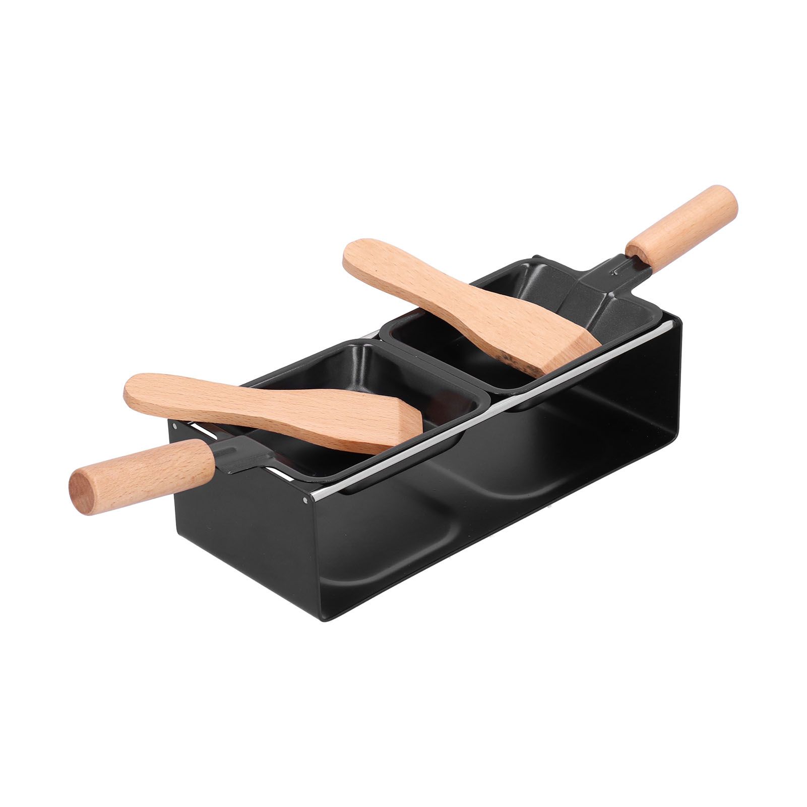 Barbecue Plate Portable NonStick Mini Cheese Grill Pan with Wooden Handle for view 6