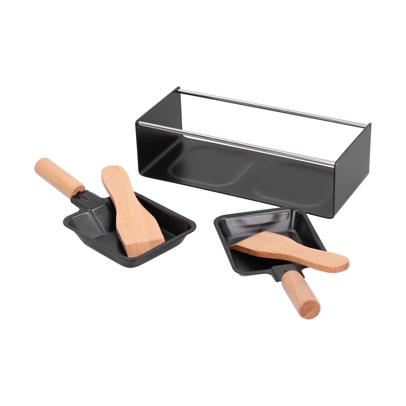 Barbecue Plate Portable NonStick Mini Cheese Grill Pan with Wooden Handle for view 8