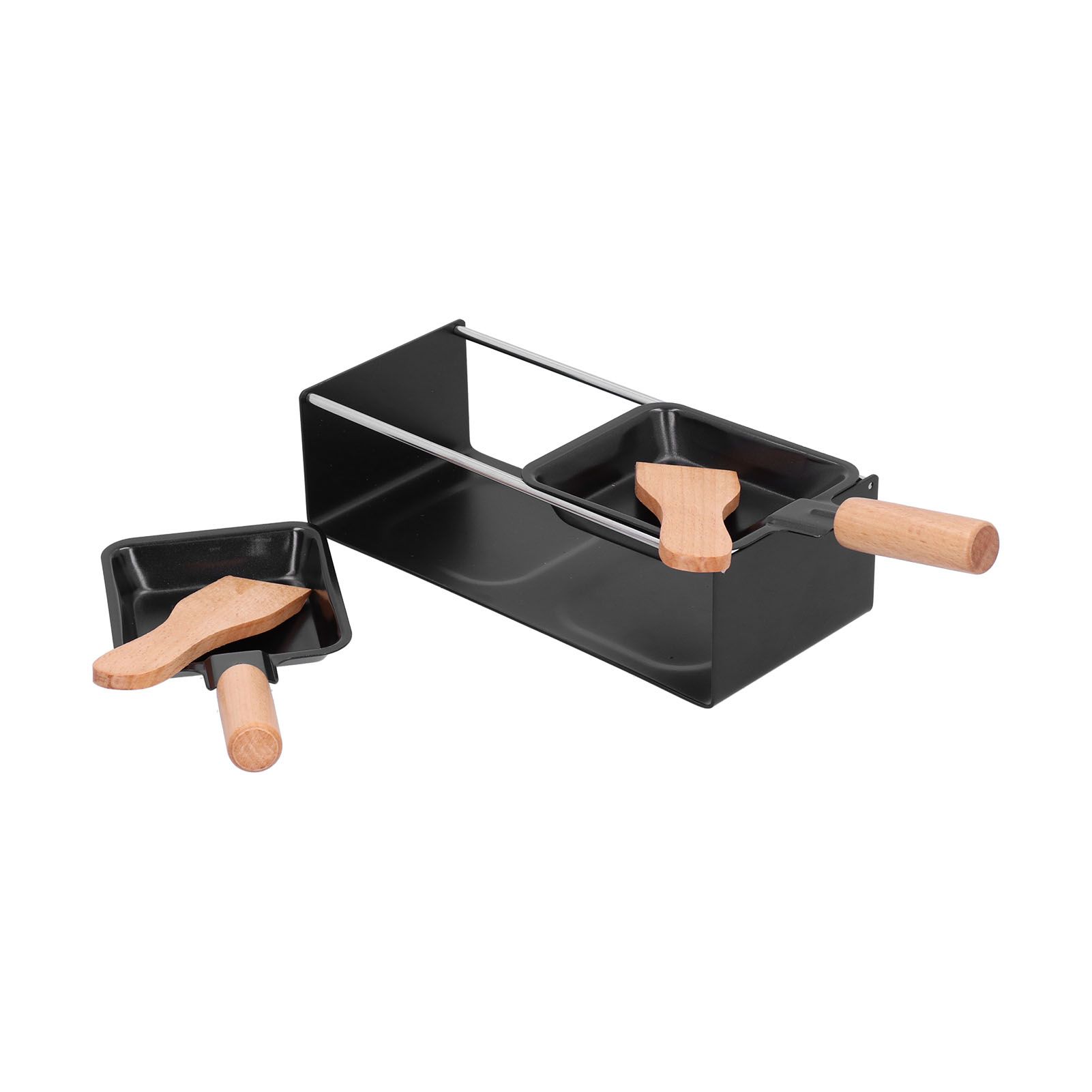 Barbecue Plate Portable NonStick Mini Cheese Grill Pan with Wooden Handle for view 10