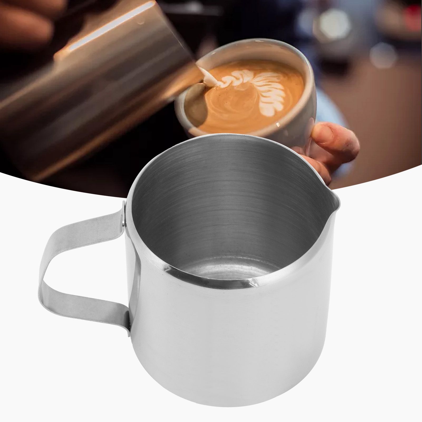 Milk Frothing Pitcher 304 Stainless Steel Straight Body 150ml Food Grade view 11