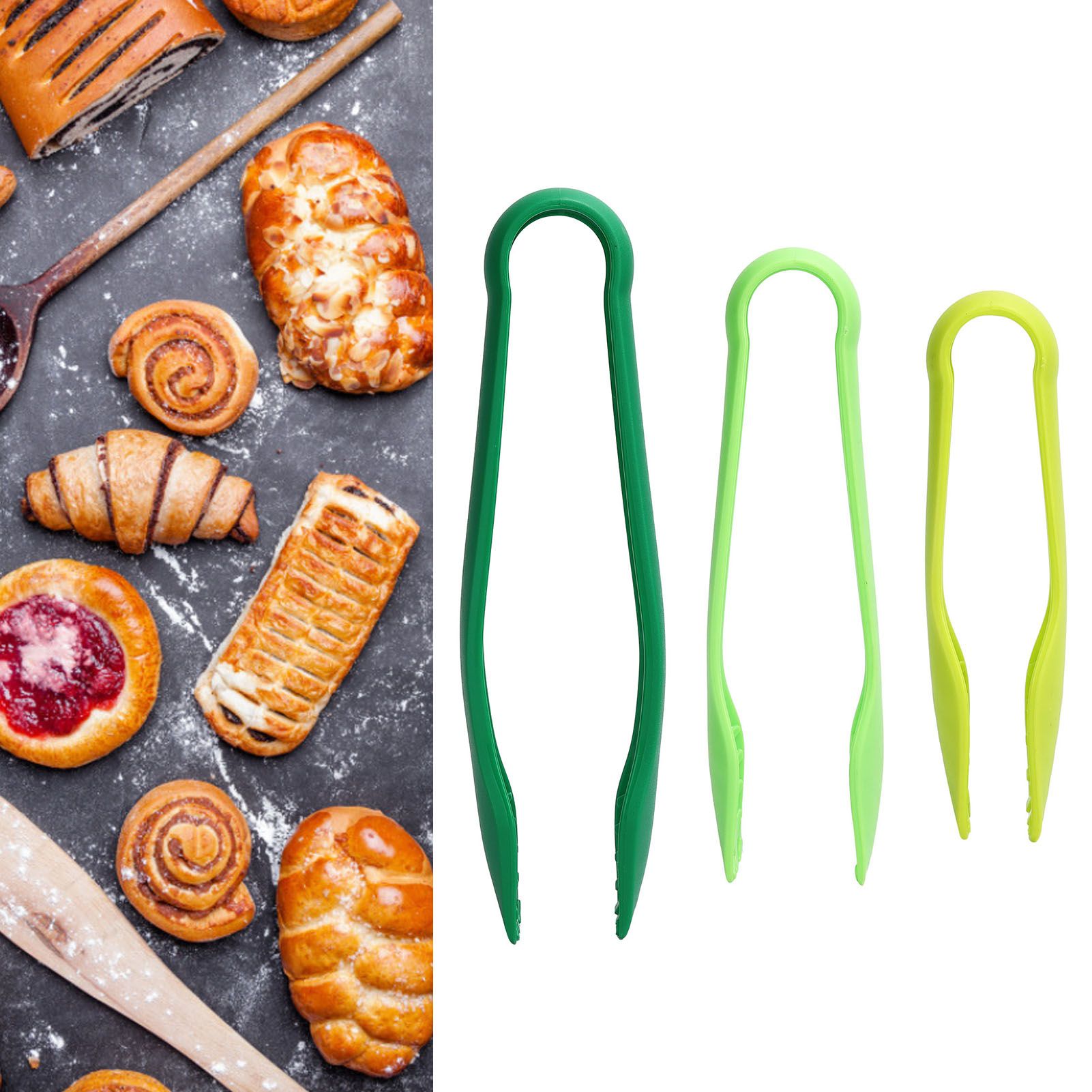3pcs/set Kitchen Tongs Vegetable Clip Food Grade PP Plastic Food Clip for view 12