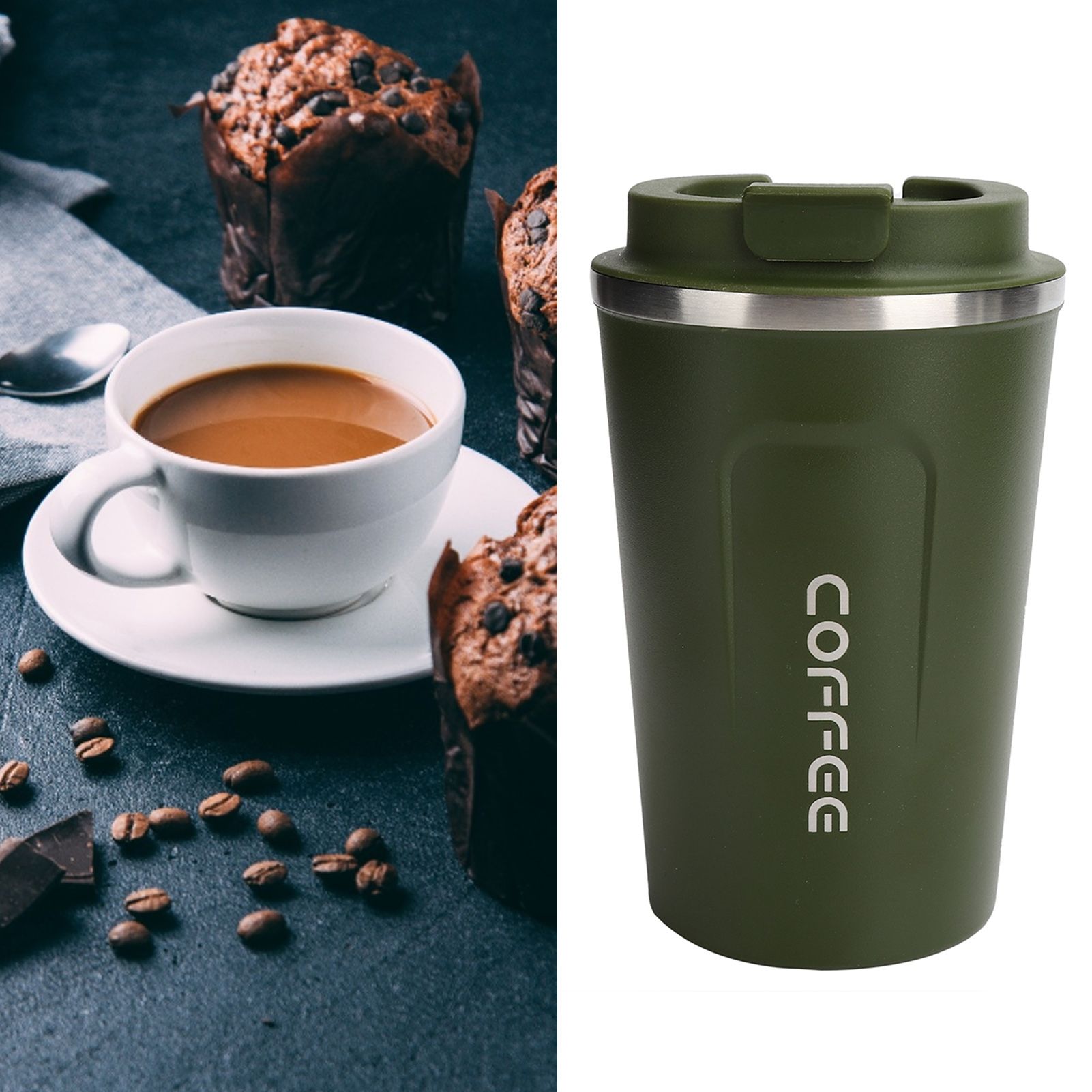 380ml Vacuum Mug DoubleLayer Stainless Steel Spill Proof Portable Car Coffee view 11