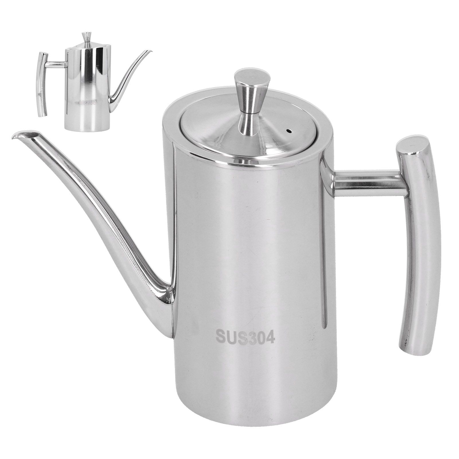 304 Stainless Steel Oil Pot Non Drip Leakproof Oil Can Dispenser Bottle for view 10