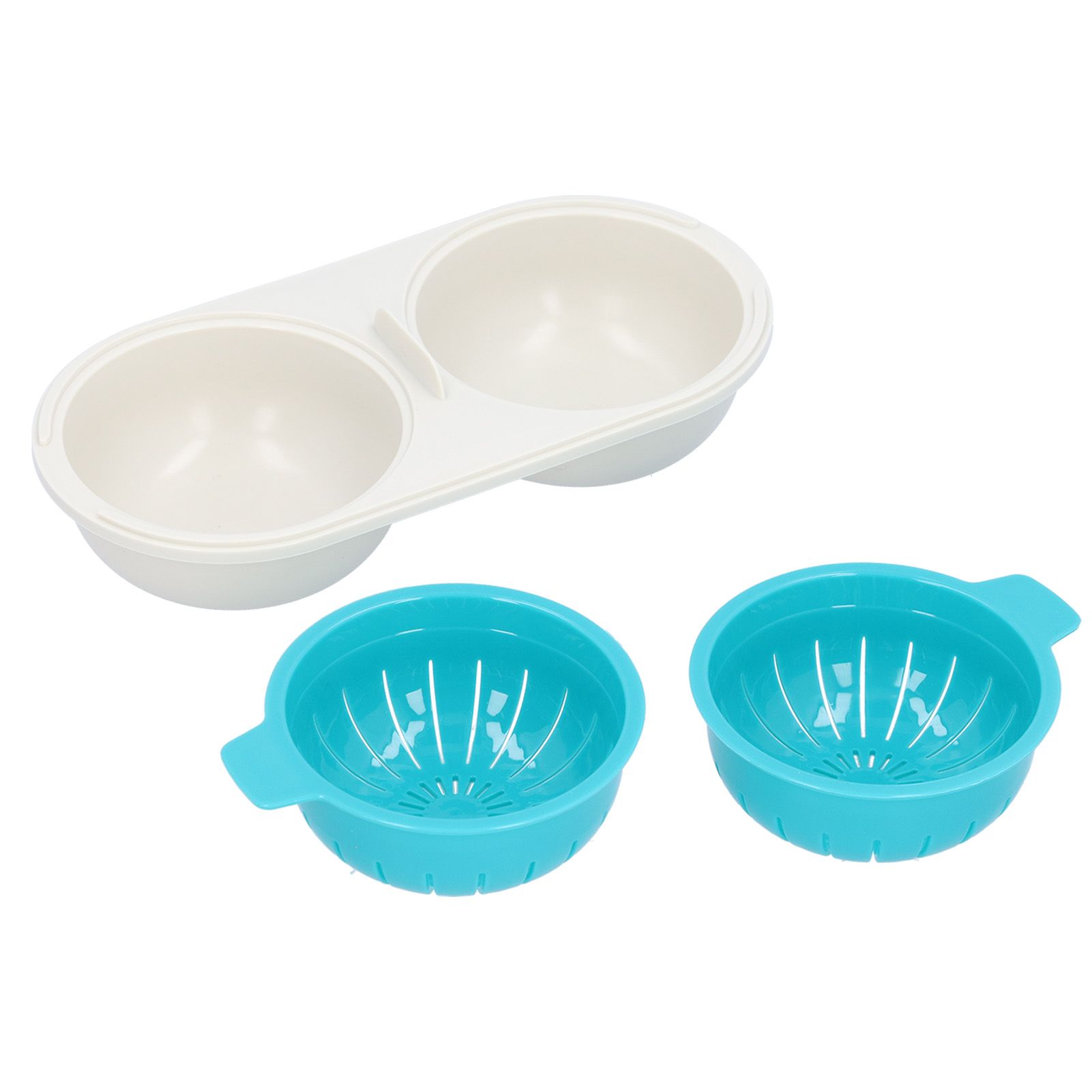 Microwave Egg Poacher Food Grade Double Cup Egg Boiler Cookware Kitchen view 5