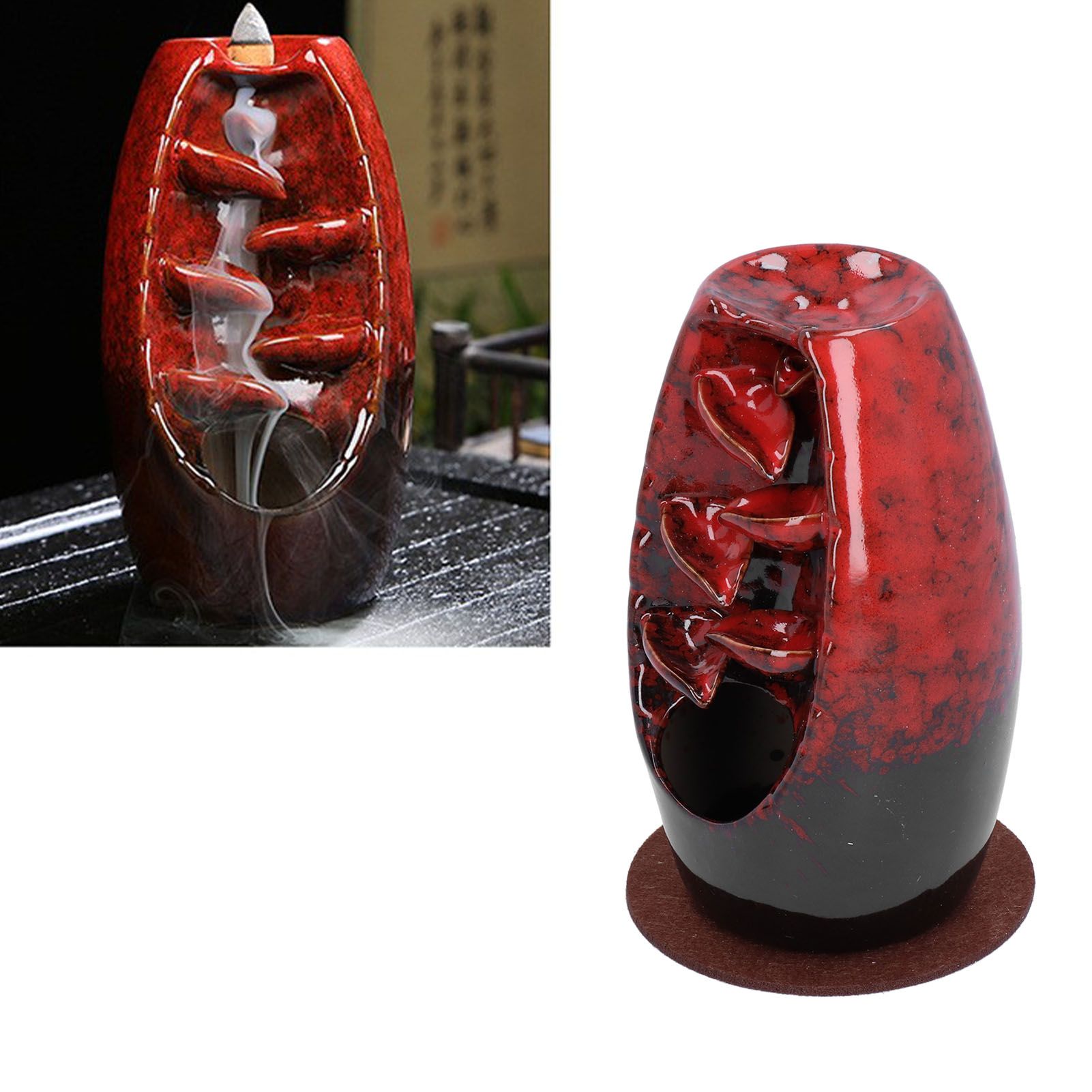 Ceramic Backflow Incense Holder Waterfall Incense Burner Aromatherapy Ornament view 11