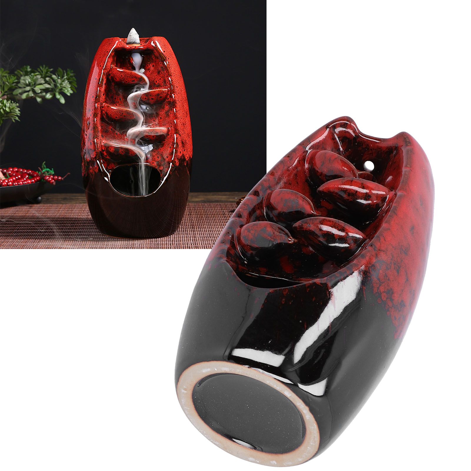 Ceramic Backflow Incense Holder Waterfall Incense Burner Aromatherapy Ornament view 12