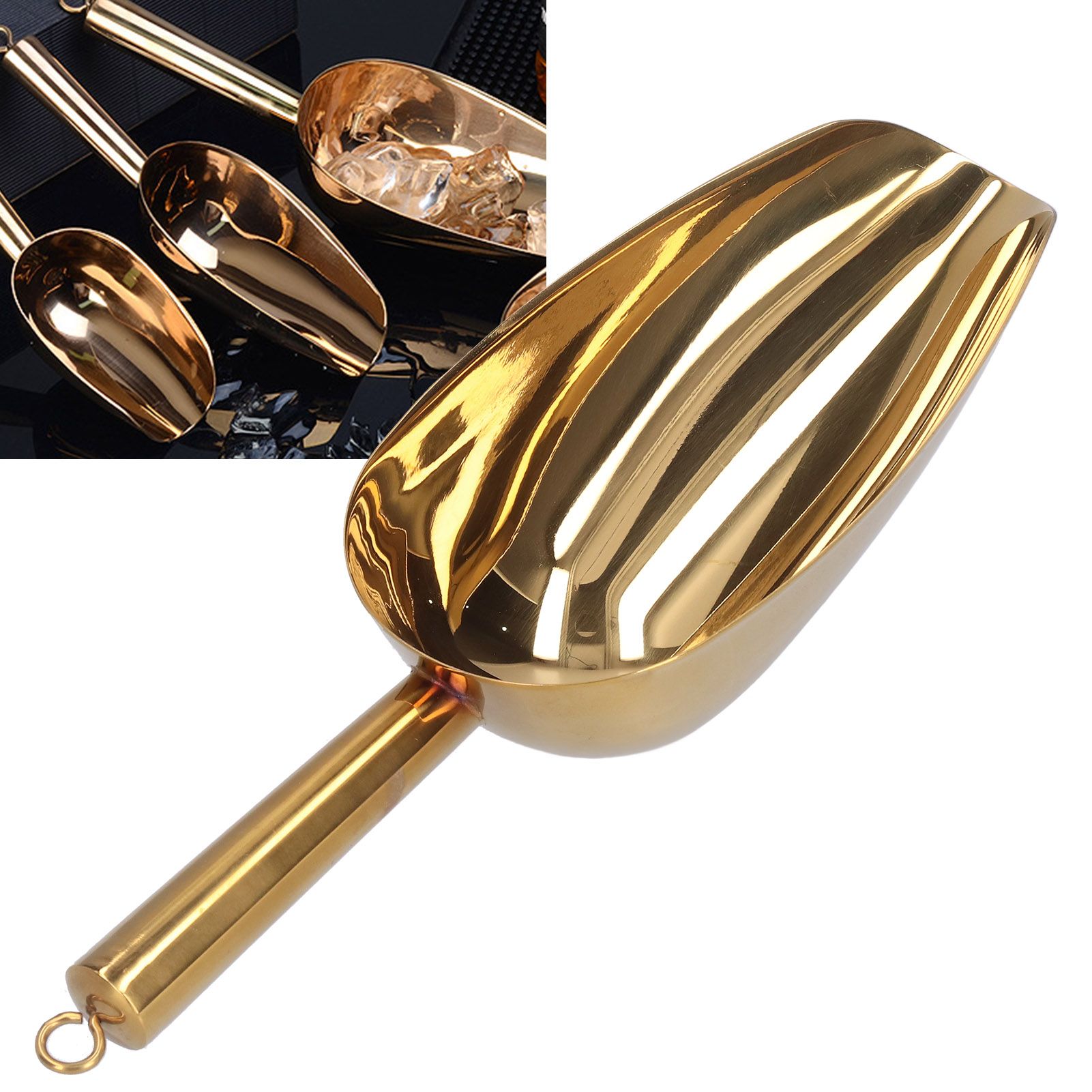 Stainless Steel Bar Ice Shovel Food Shovel Flour Scoop Kitchen Accessories for view 11