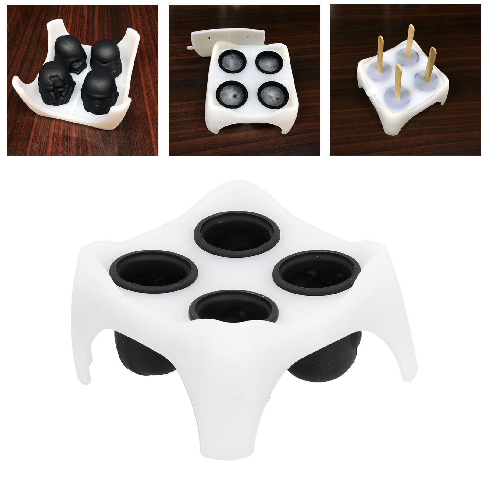 Black Skull Shape Mold Food Grade Homemade Ice Cream Mould for Home Kitchen Bakery view 11
