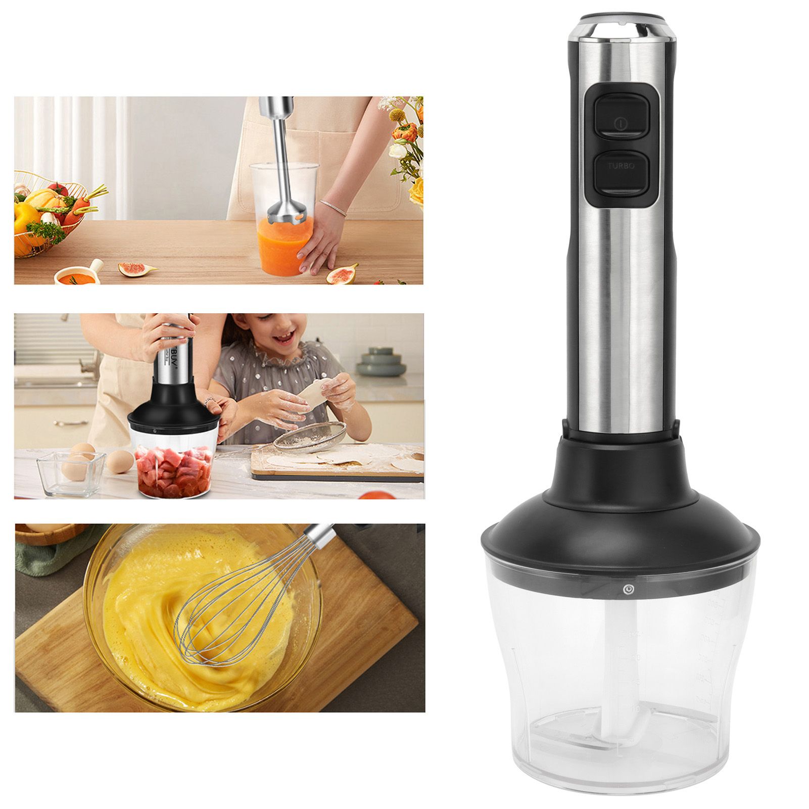 1200W 4in1 Food Mixer Stainless Steel Multifunctional HandHeld Food Blender view 12