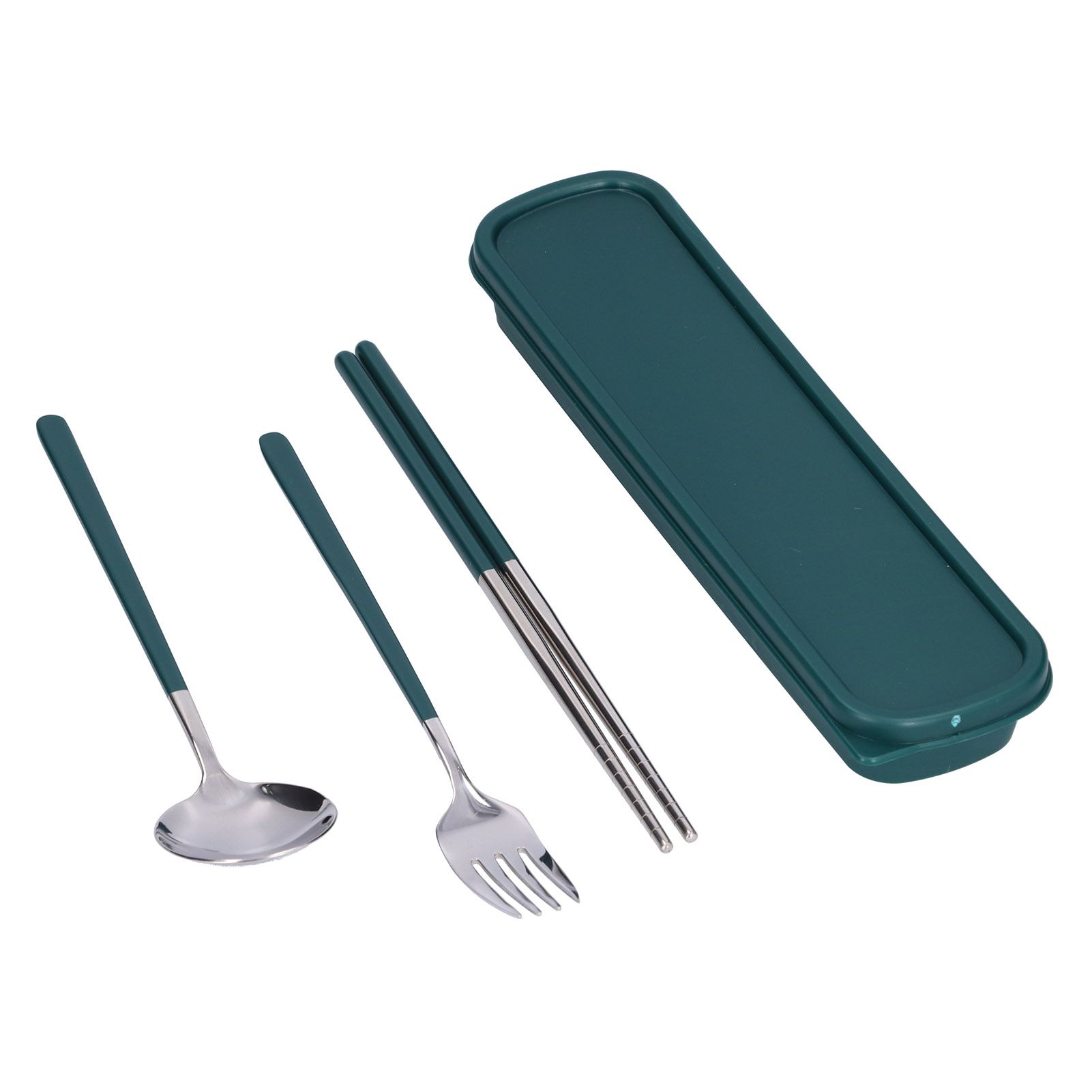 3Pcs/Set Stainless Steel Paint Tableware Set Chopstick Spoon Fork Kit for view 4