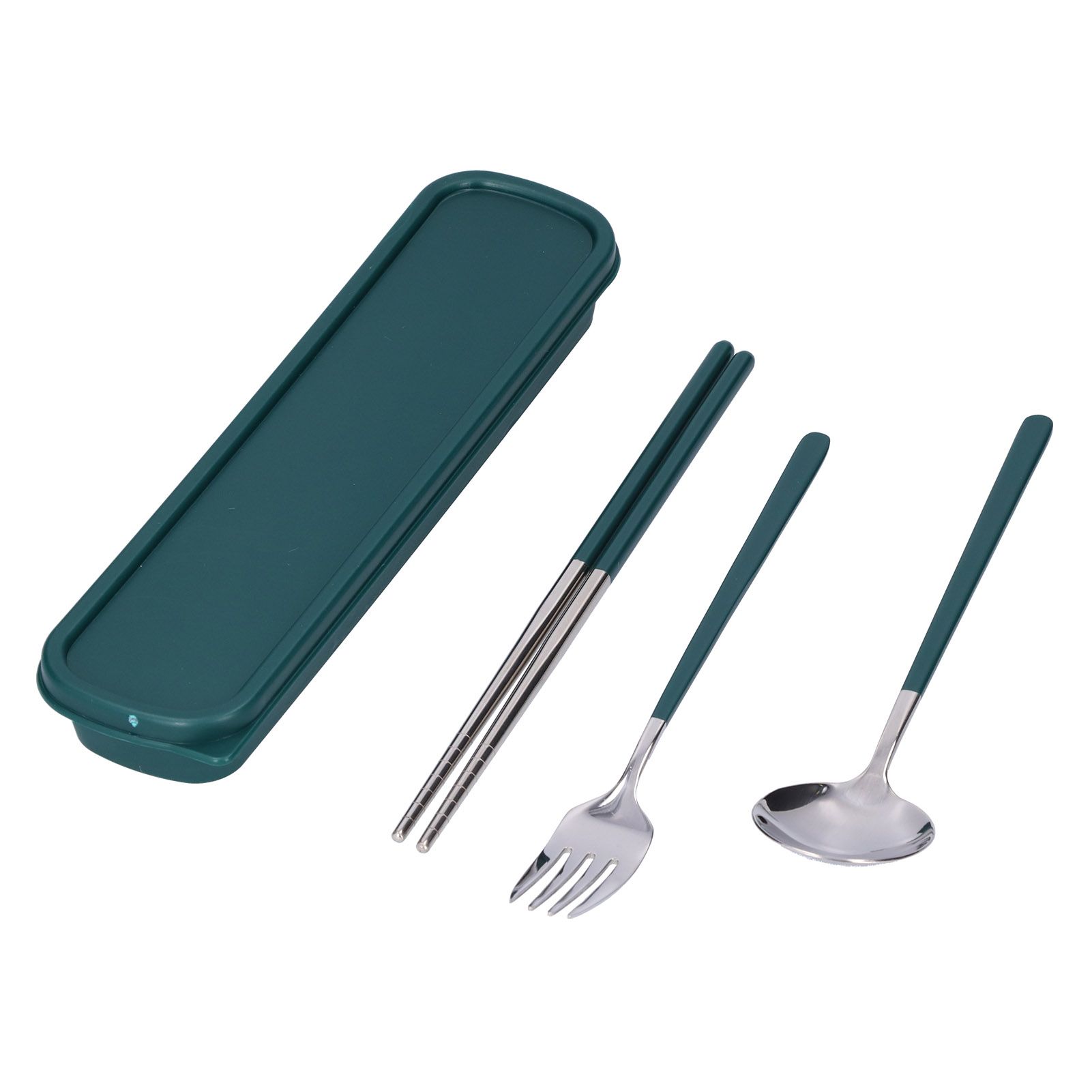3Pcs/Set Stainless Steel Paint Tableware Set Chopstick Spoon Fork Kit for view 9