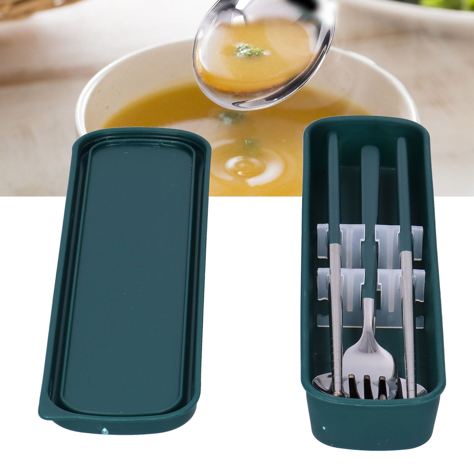3Pcs/Set Stainless Steel Paint Tableware Set Chopstick Spoon Fork Kit for view 11