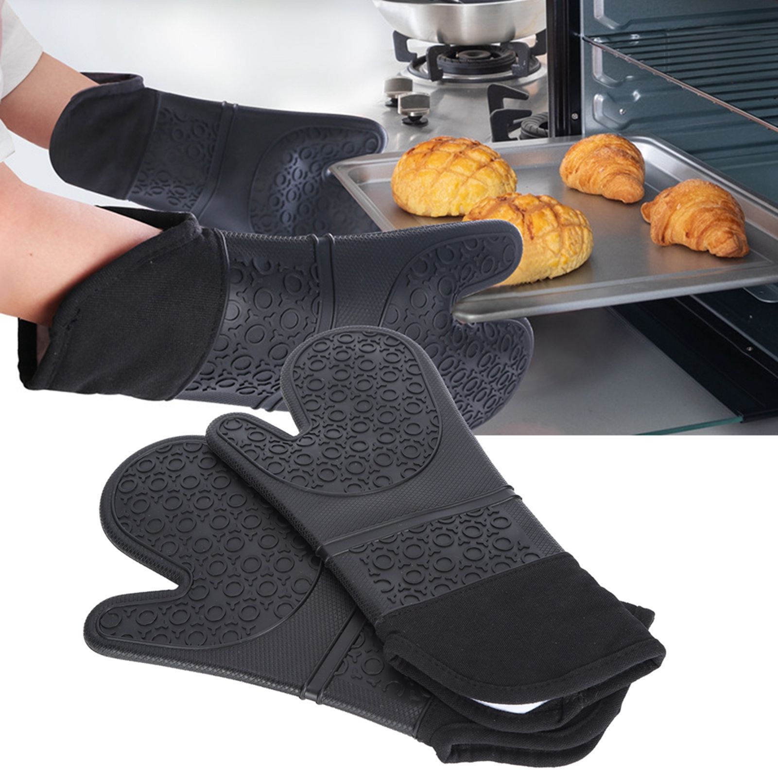 6Pcs/Set Oven Mitts Hand Clip Pot Holder Silicone Heat Insulation Gloves view 11