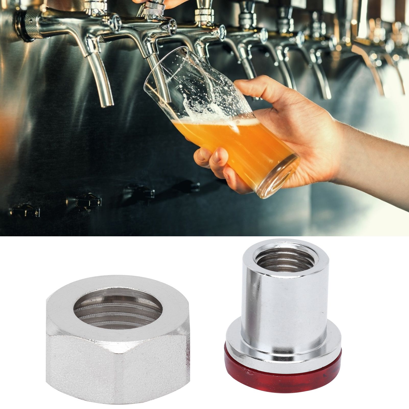 Beer Faucet Quick Disconnect Adapter with Nut Gasket Draft Beer Brewing Accessory view 11