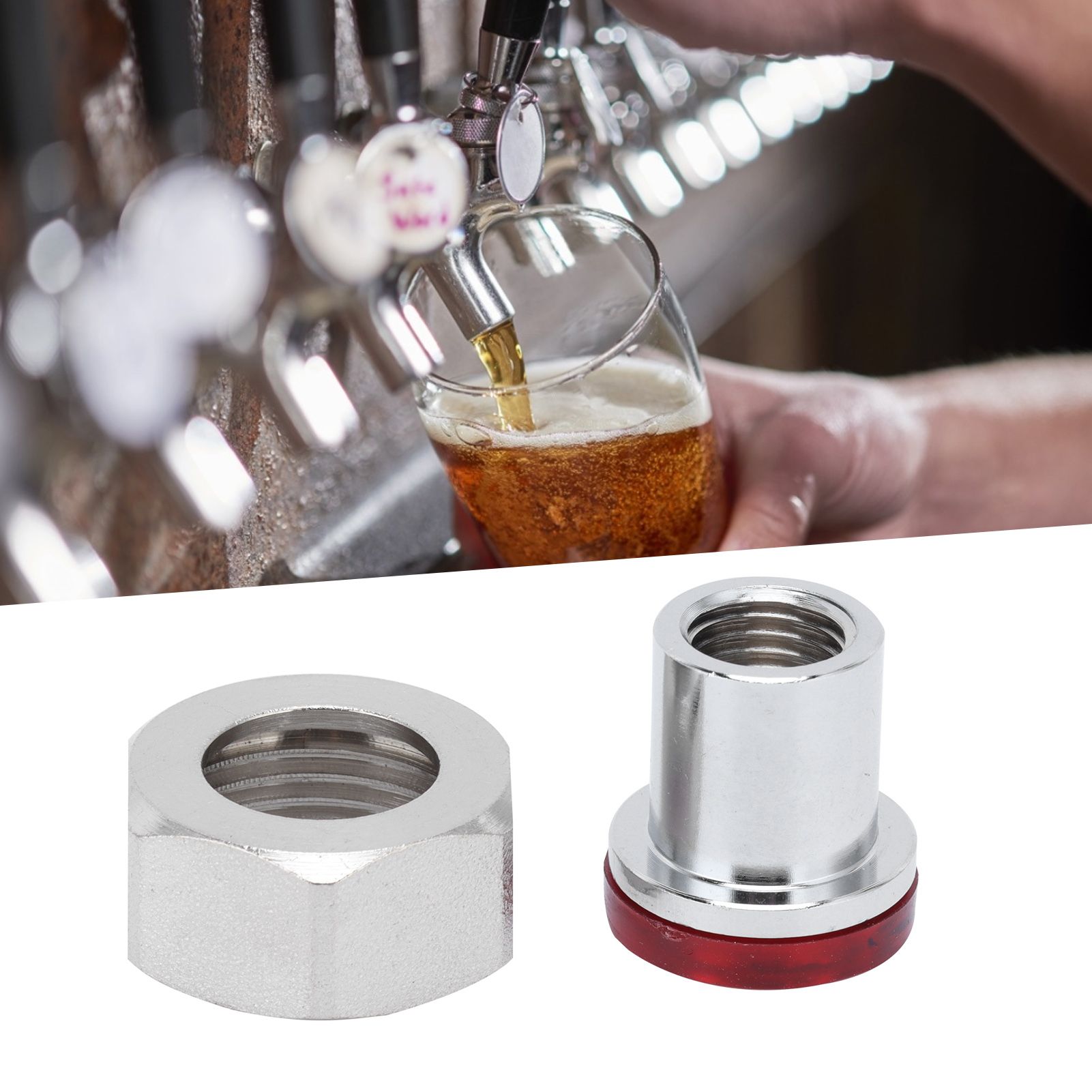 Beer Faucet Quick Disconnect Adapter with Nut Gasket Draft Beer Brewing Accessory view 12